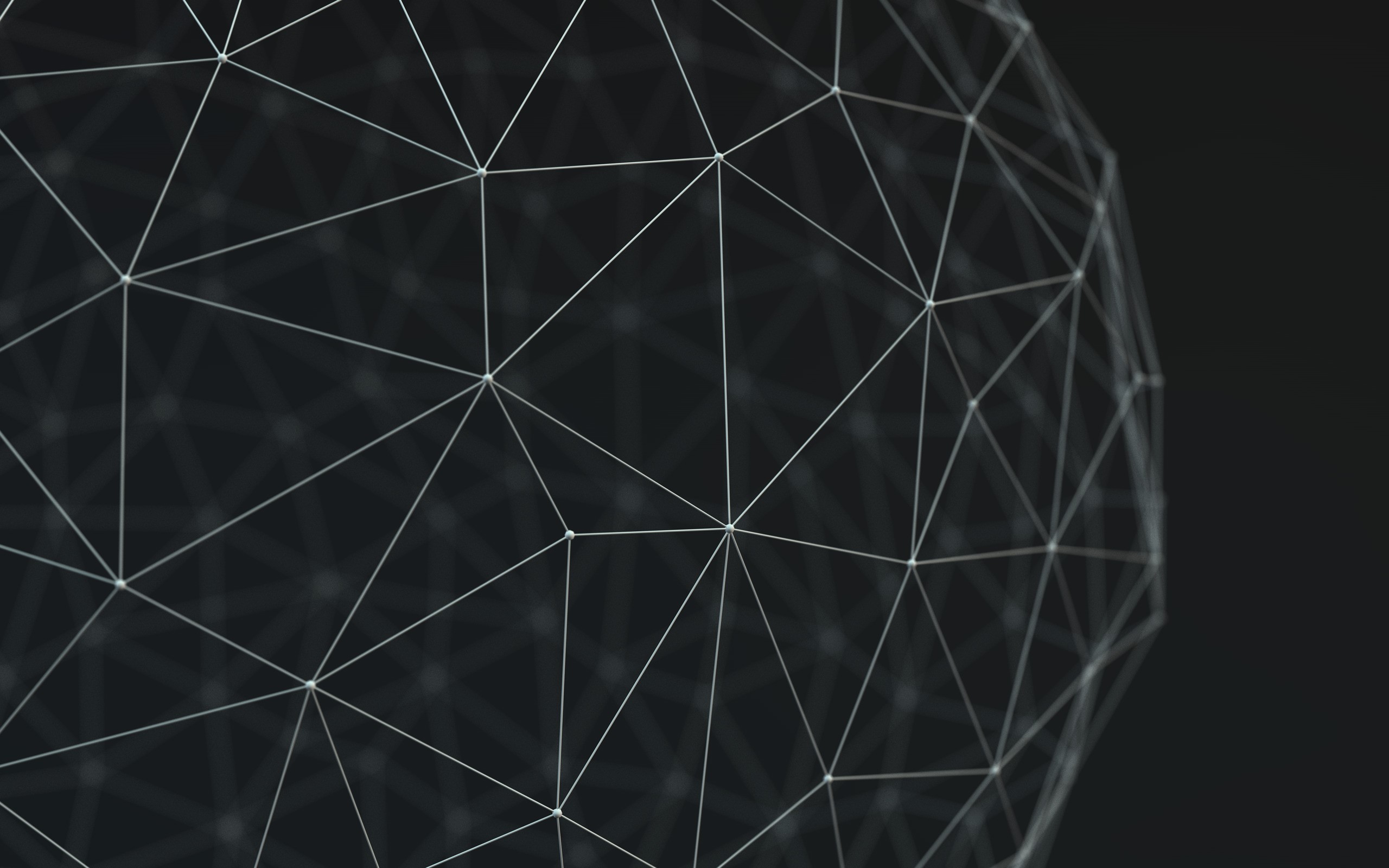 Abstract wireframe sphere on dark background HD Wallpaper