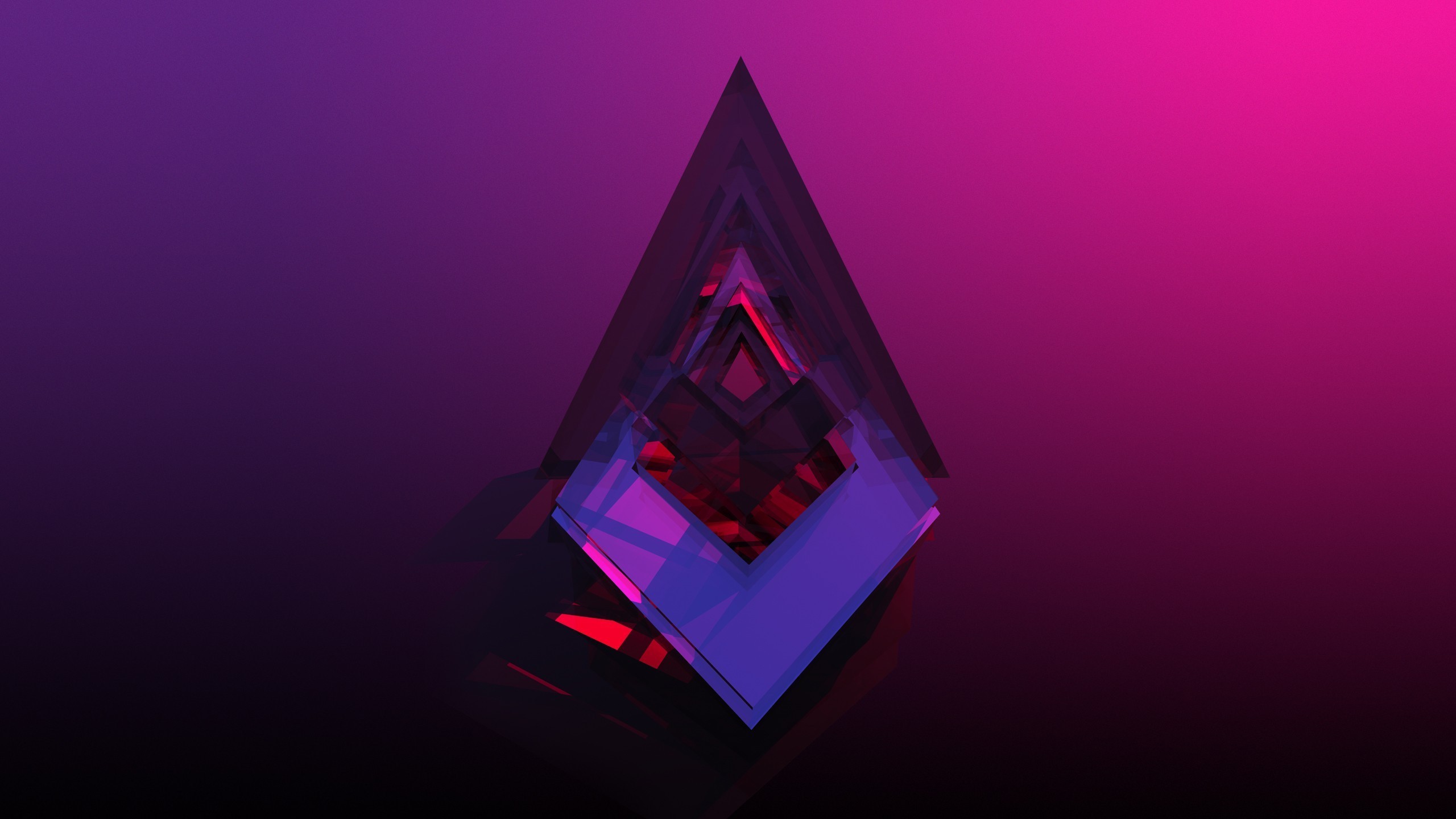 Abstract geometric crystal with purple and pink gradient HD Wallpaper