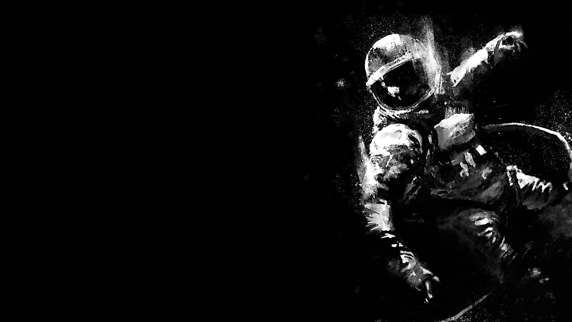 Monochrome astronaut in space HD Wallpaper