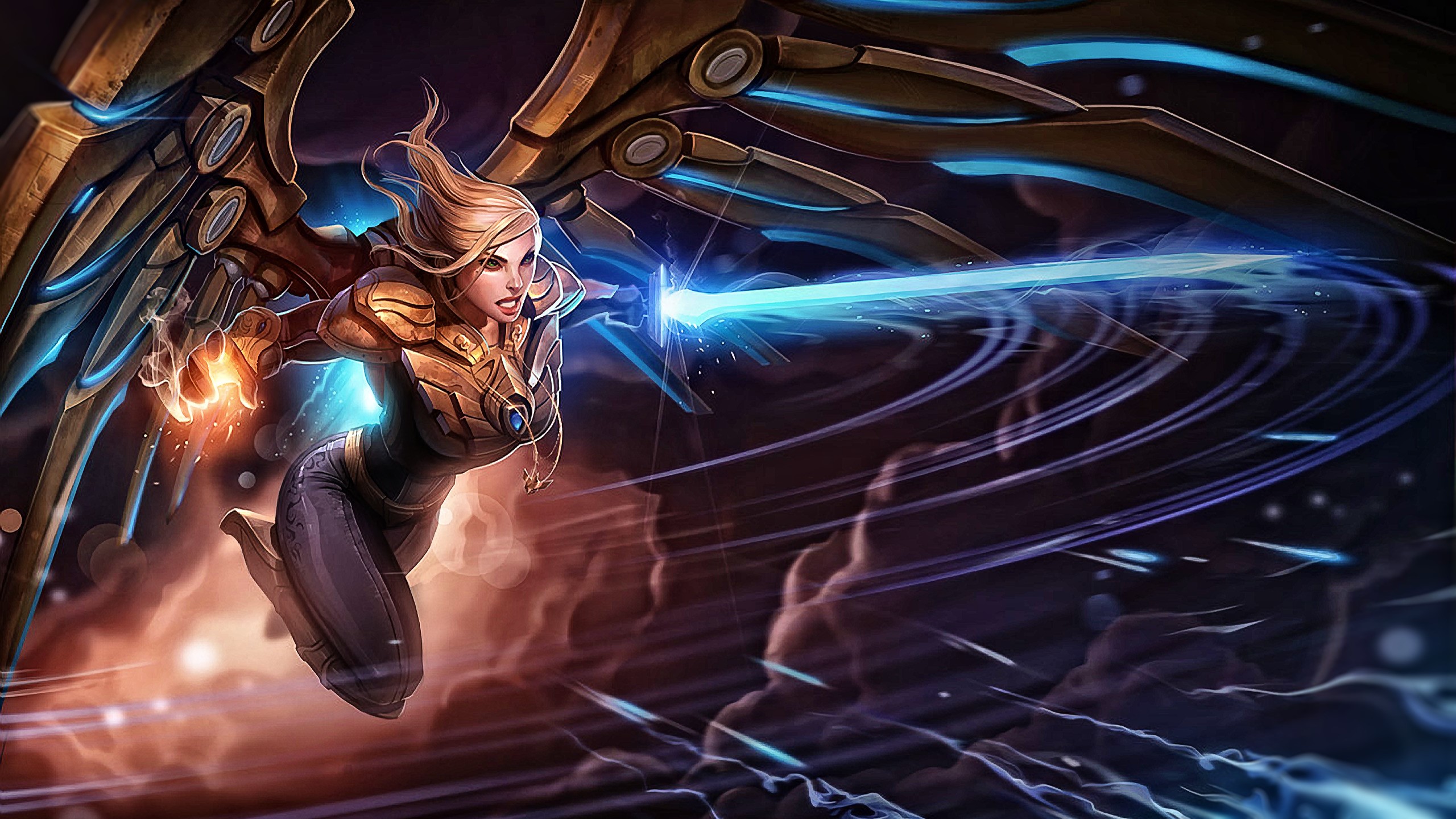 Kayle from League of Legends in battle HD Wallpaper