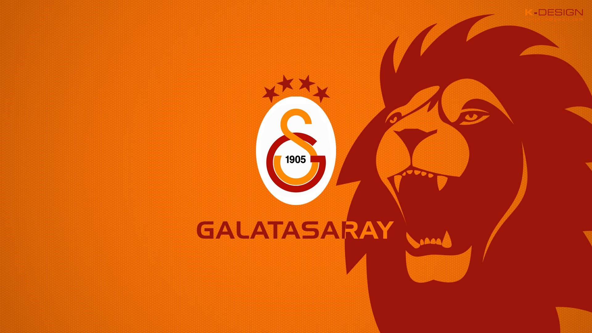 Galatasaray SK lion logo and text HD Wallpaper