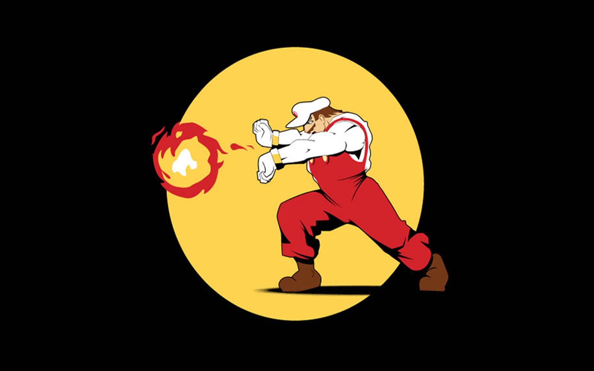 Fire Mario from Super Mario throwing fireballs HD Wallpaper