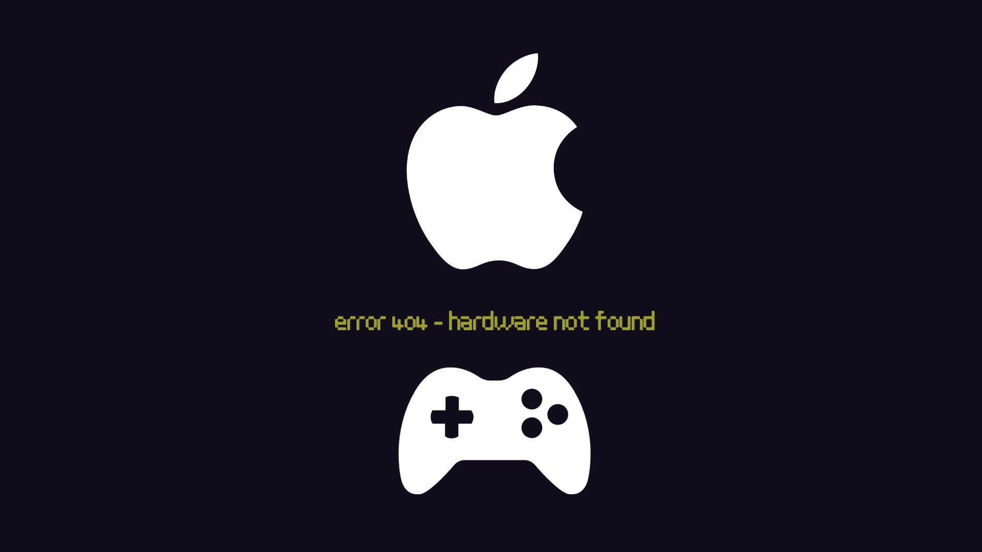 Apple logo with error message and game controller HD Wallpaper