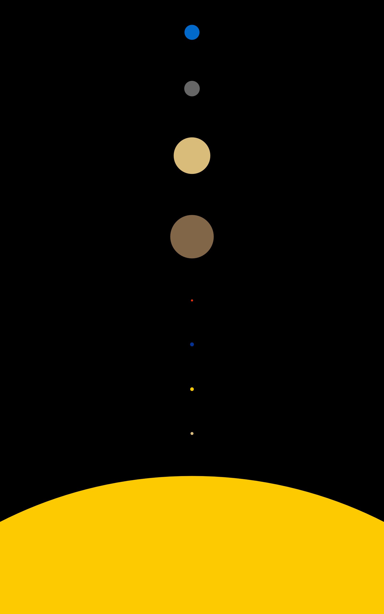 Minimalist solar system planets in portrait HD Wallpaper