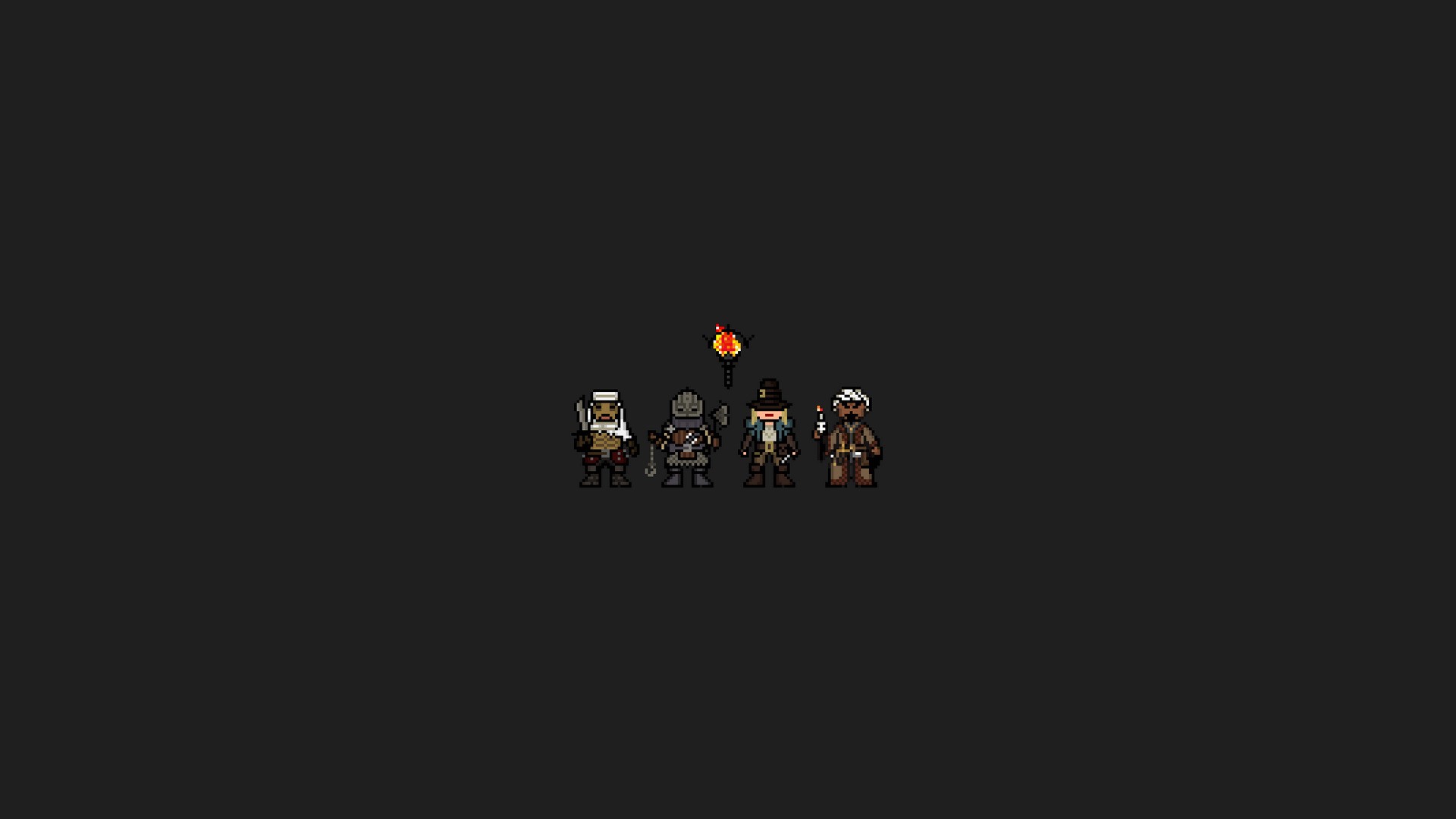 Pixel art characters from Darkest Dungeon HD Wallpaper