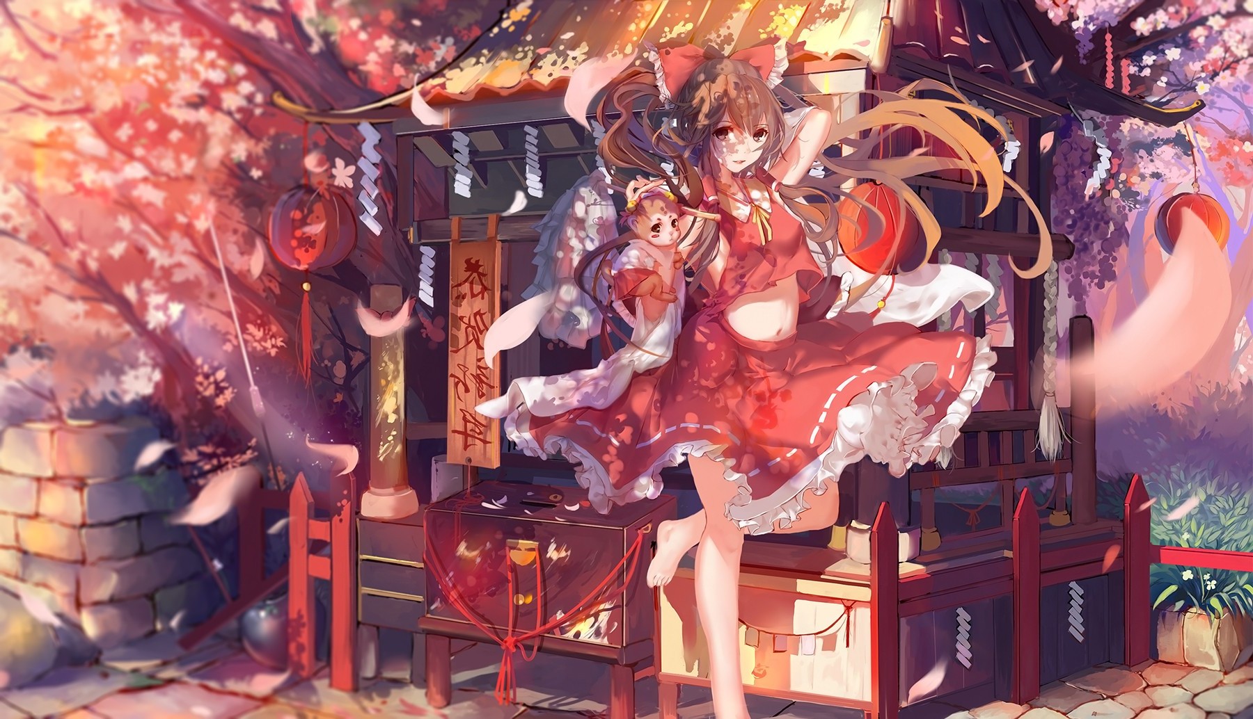 Reimu Hakurei from Touhou Project HD Wallpaper