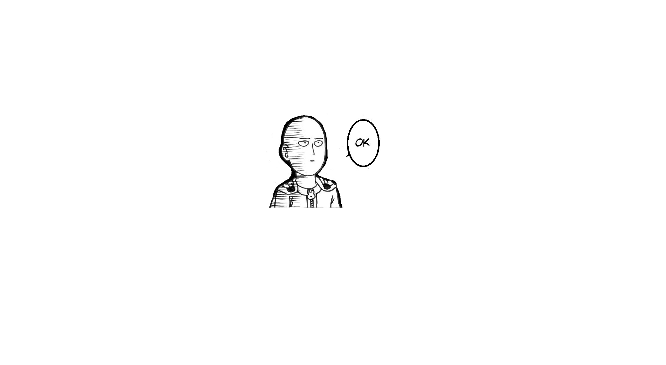 Saitama from One Punch Man with OK speech bubble HD Wallpaper