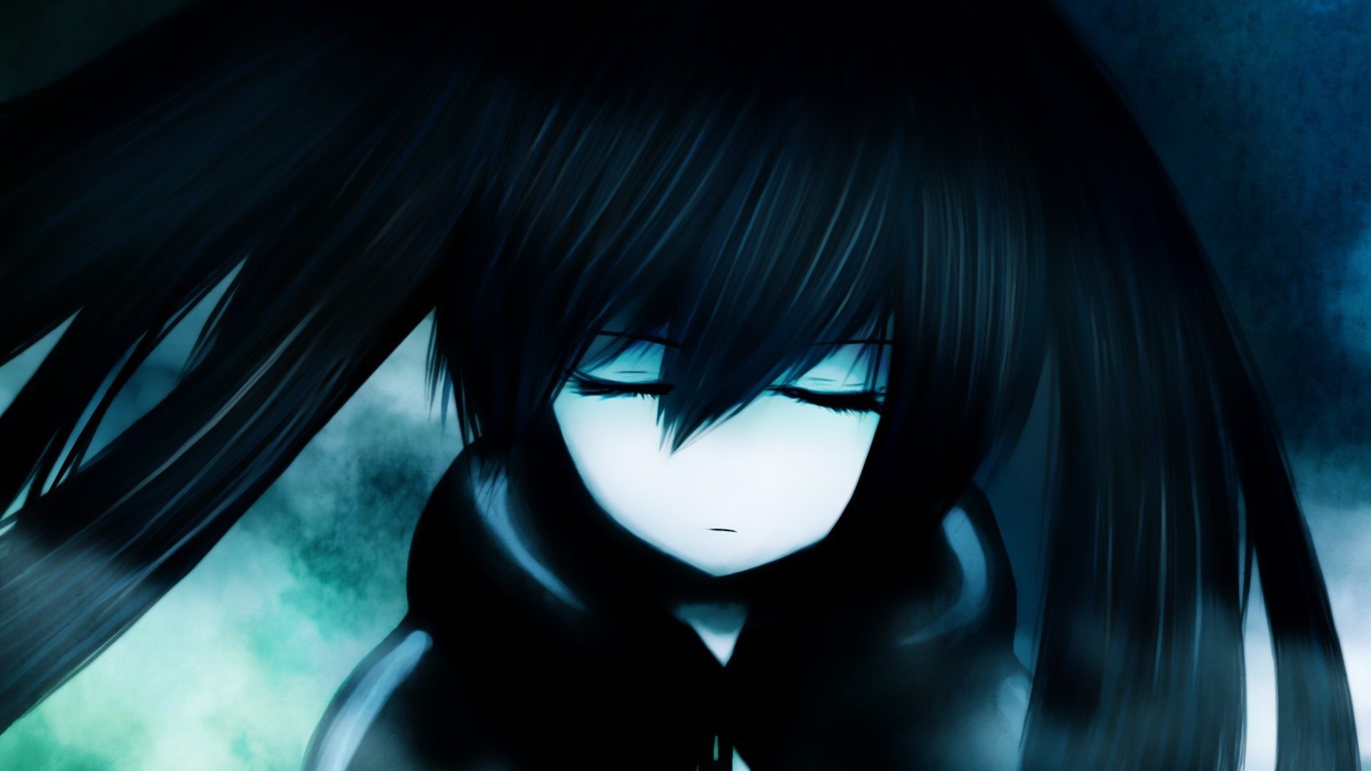 Black Rock Shooter anime girl with closed eyes HD Wallpaper