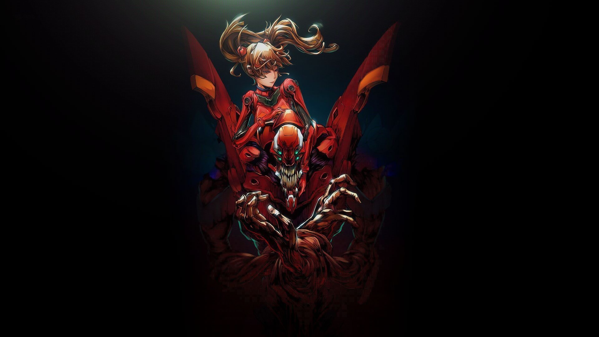 Asuka Langley Soryu and Eva Unit 02 from Neon Genesis Evangelion HD Wallpaper