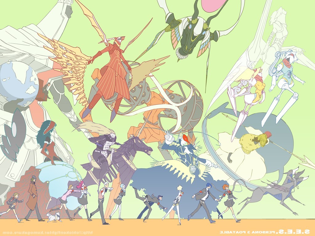 Persona 3 Portable characters and Personas HD Wallpaper