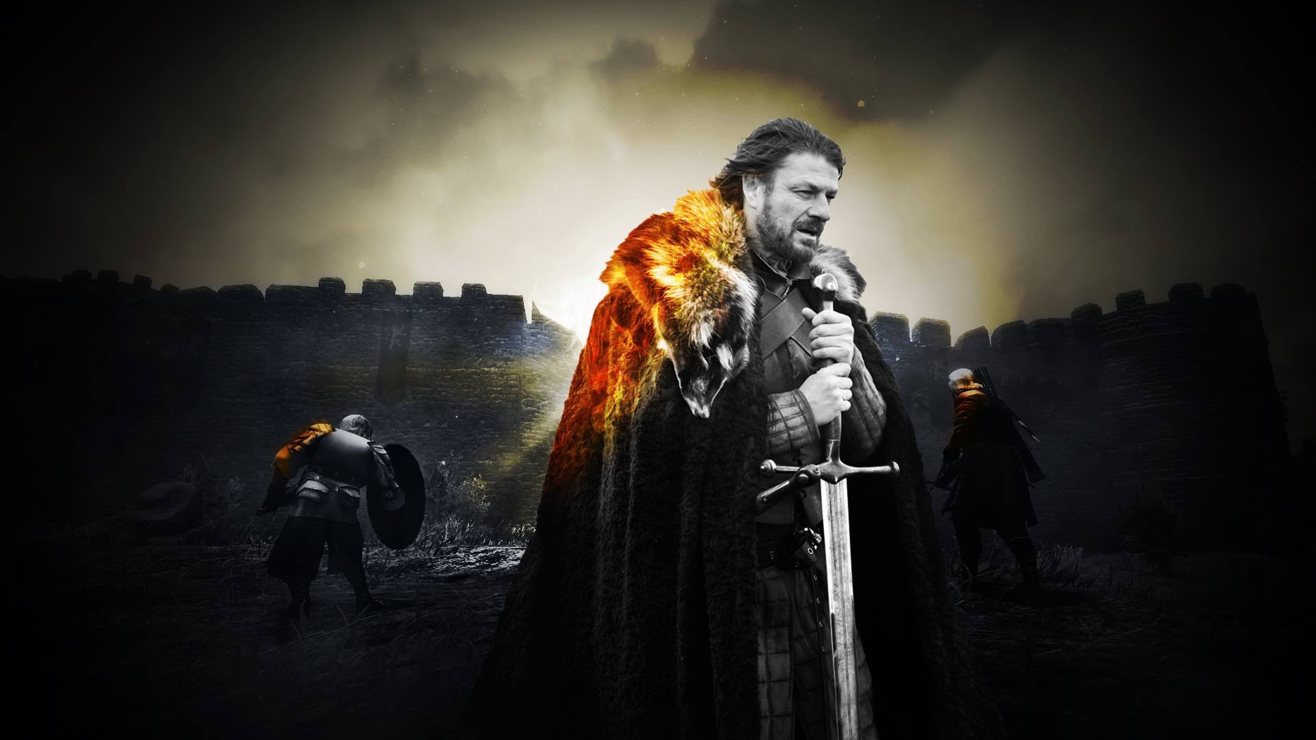 Ned Stark from Game of Thrones on a battlefield HD Wallpaper