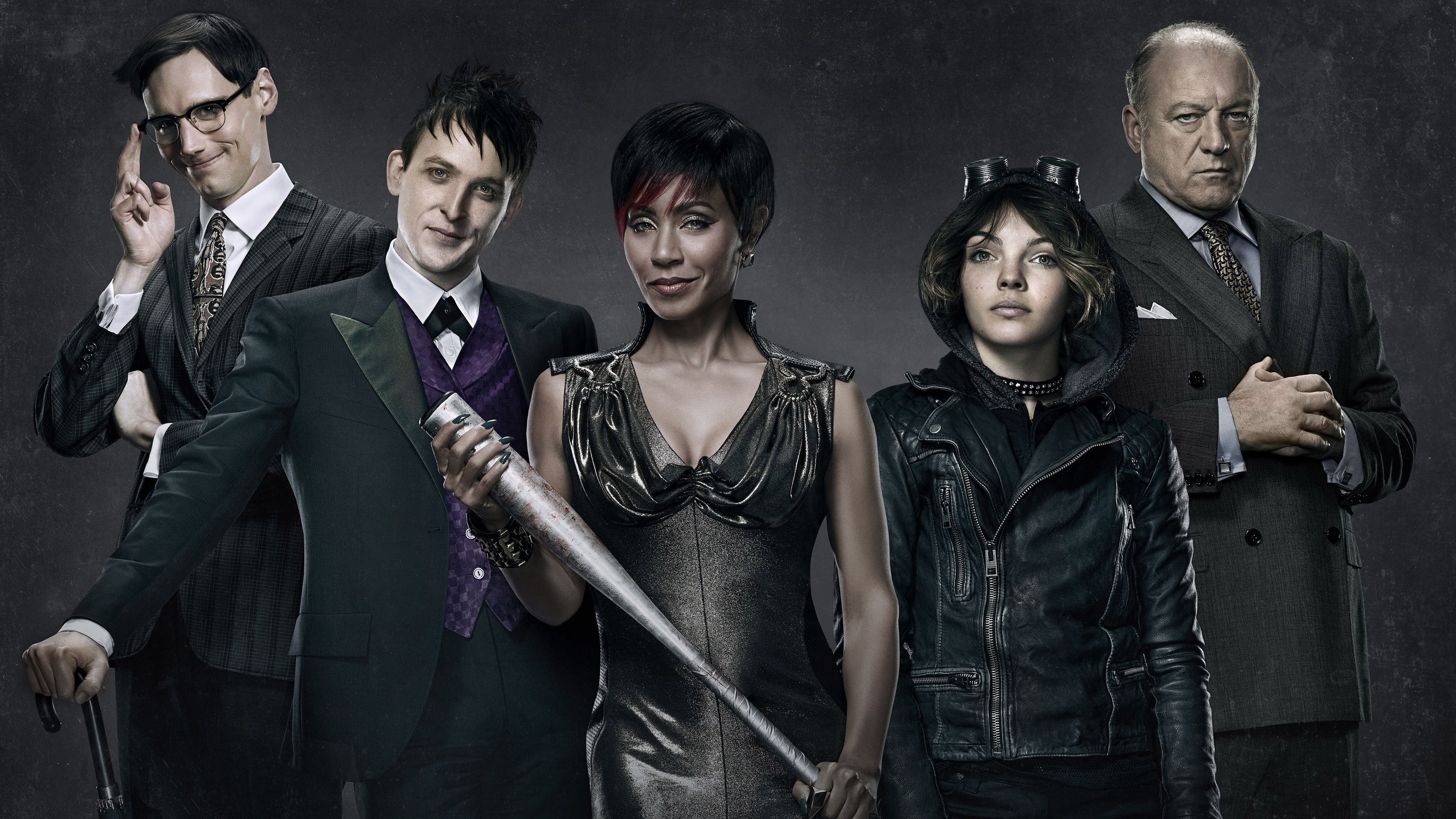 Gotham Villains: Riddler, Penguin, Fish Mooney, Catwoman, and Falcone HD Wallpaper
