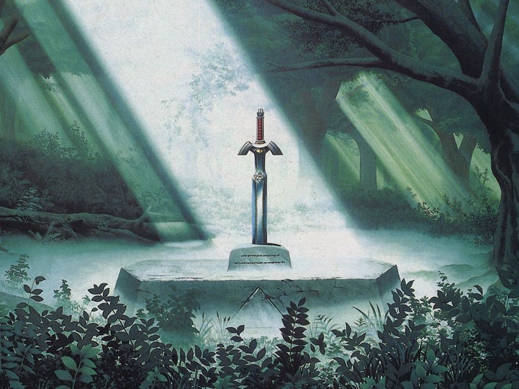 The Master Sword in a forest from The Legend of Zelda HD Wallpaper