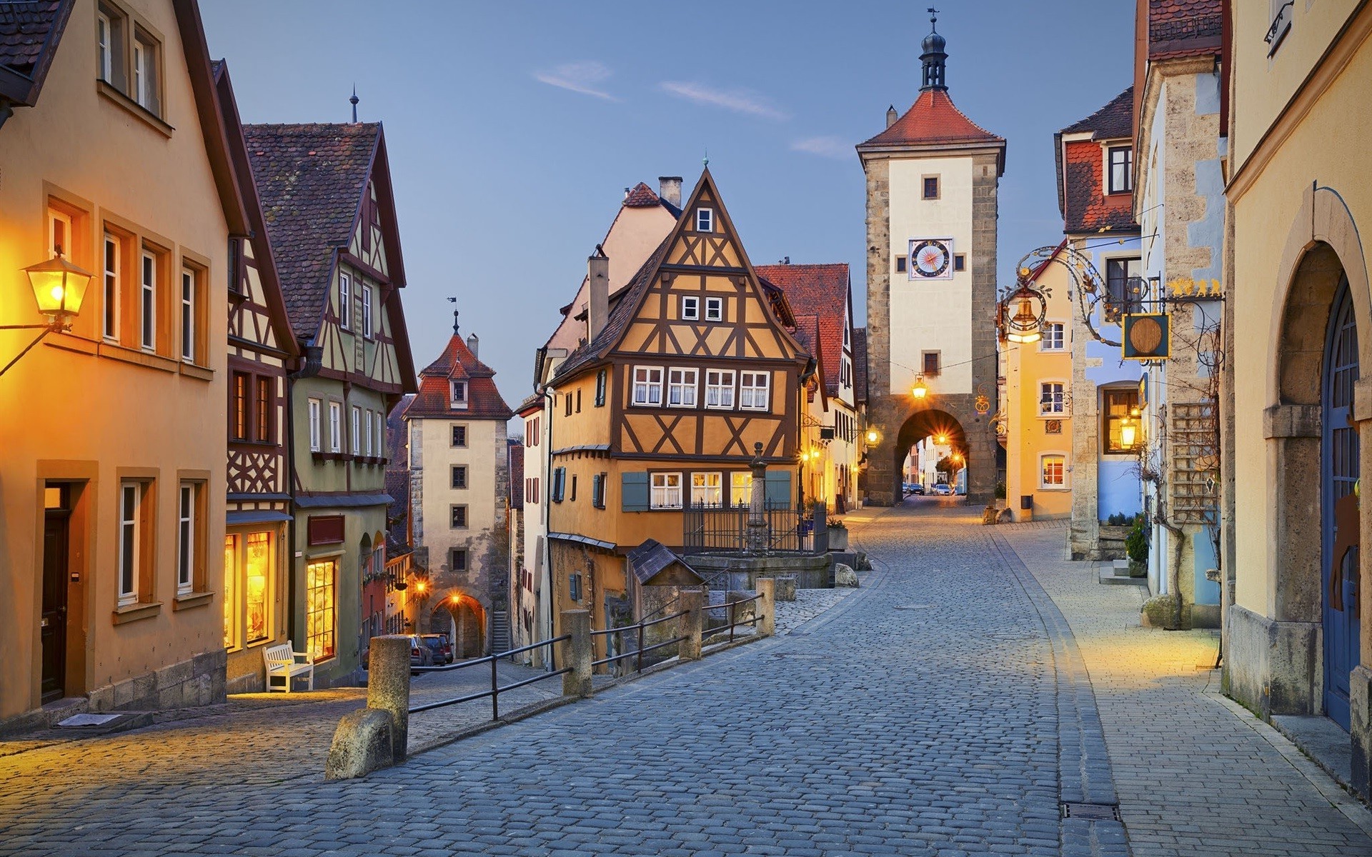 Charming Street with Historic Houses in Germany HD Wallpaper