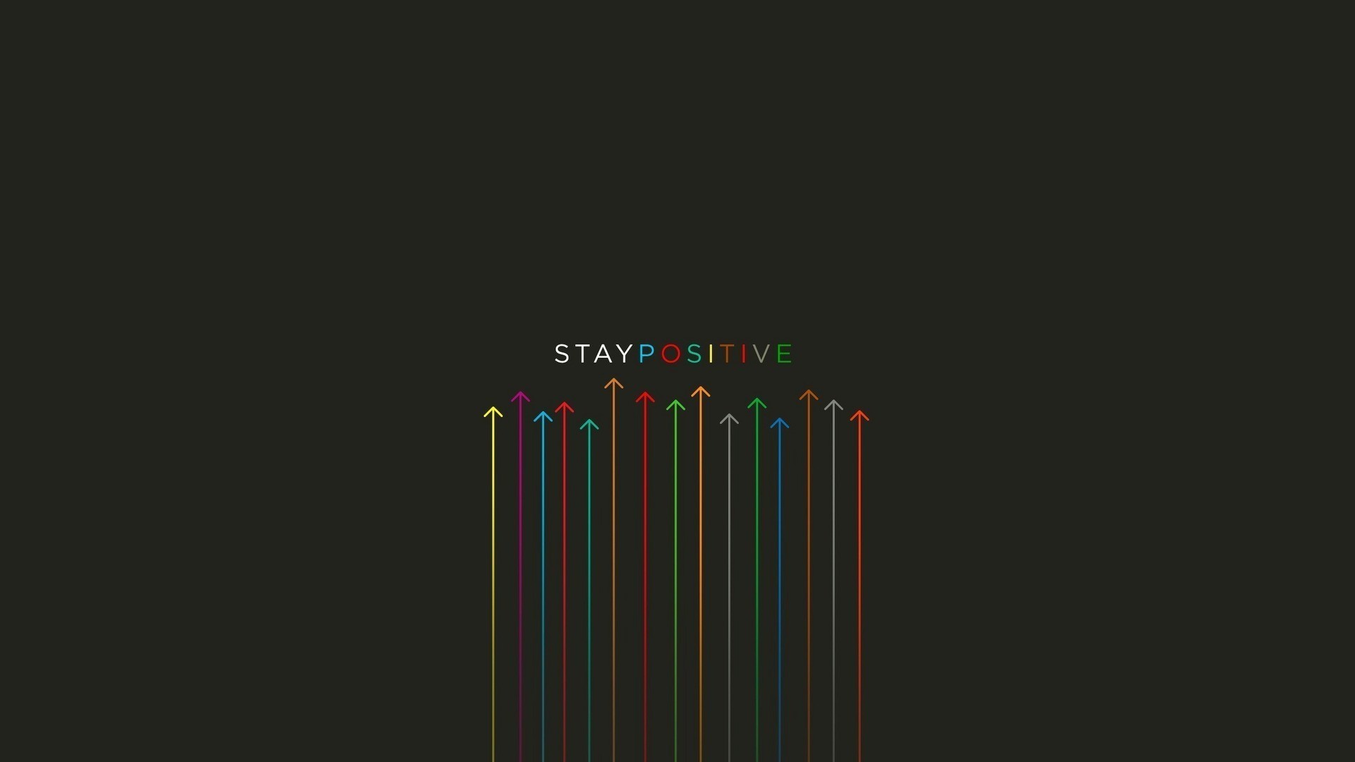 Stay Positive text with colorful arrows HD Wallpaper