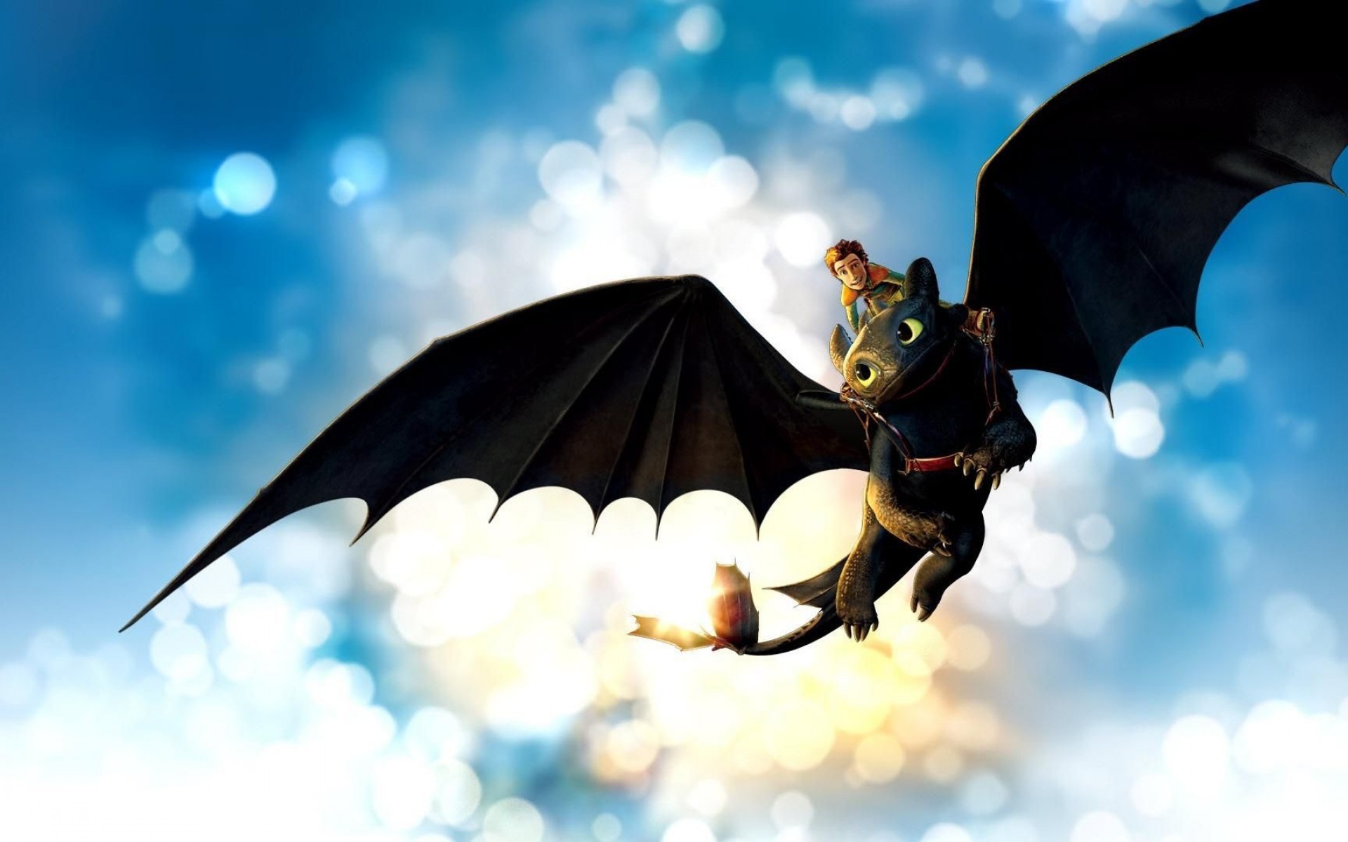 Hiccup and Toothless flying in How to Train Your Dragon HD Wallpaper