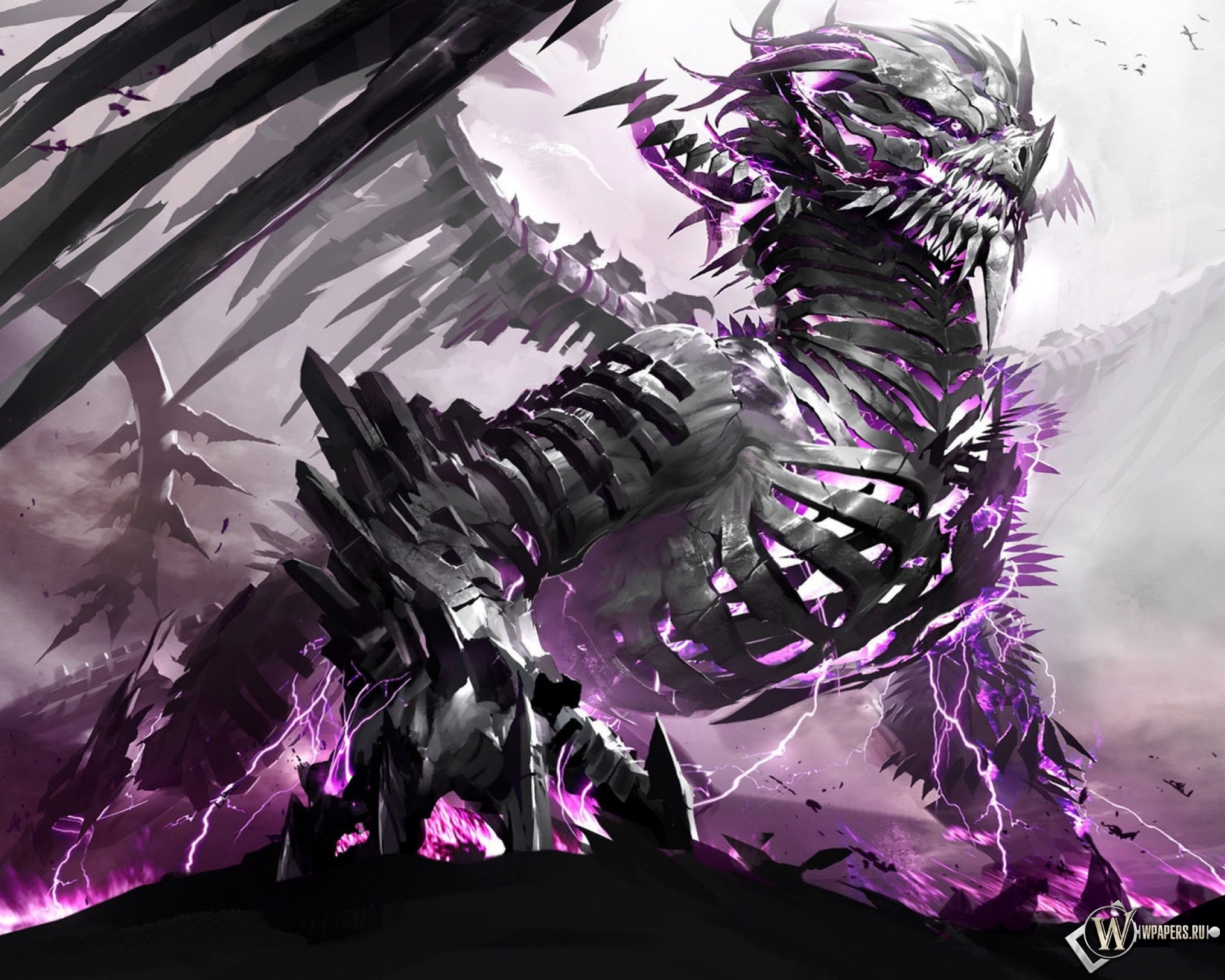 Skeleton Dragon from Guild Wars 2 HD Wallpaper