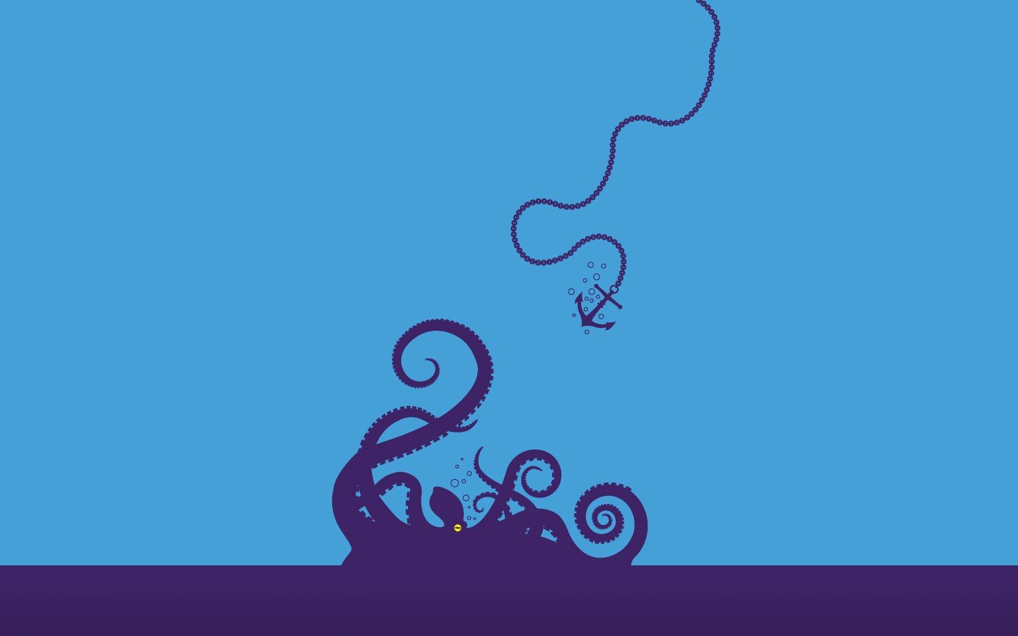 Minimalist octopus and anchor illustration HD Wallpaper