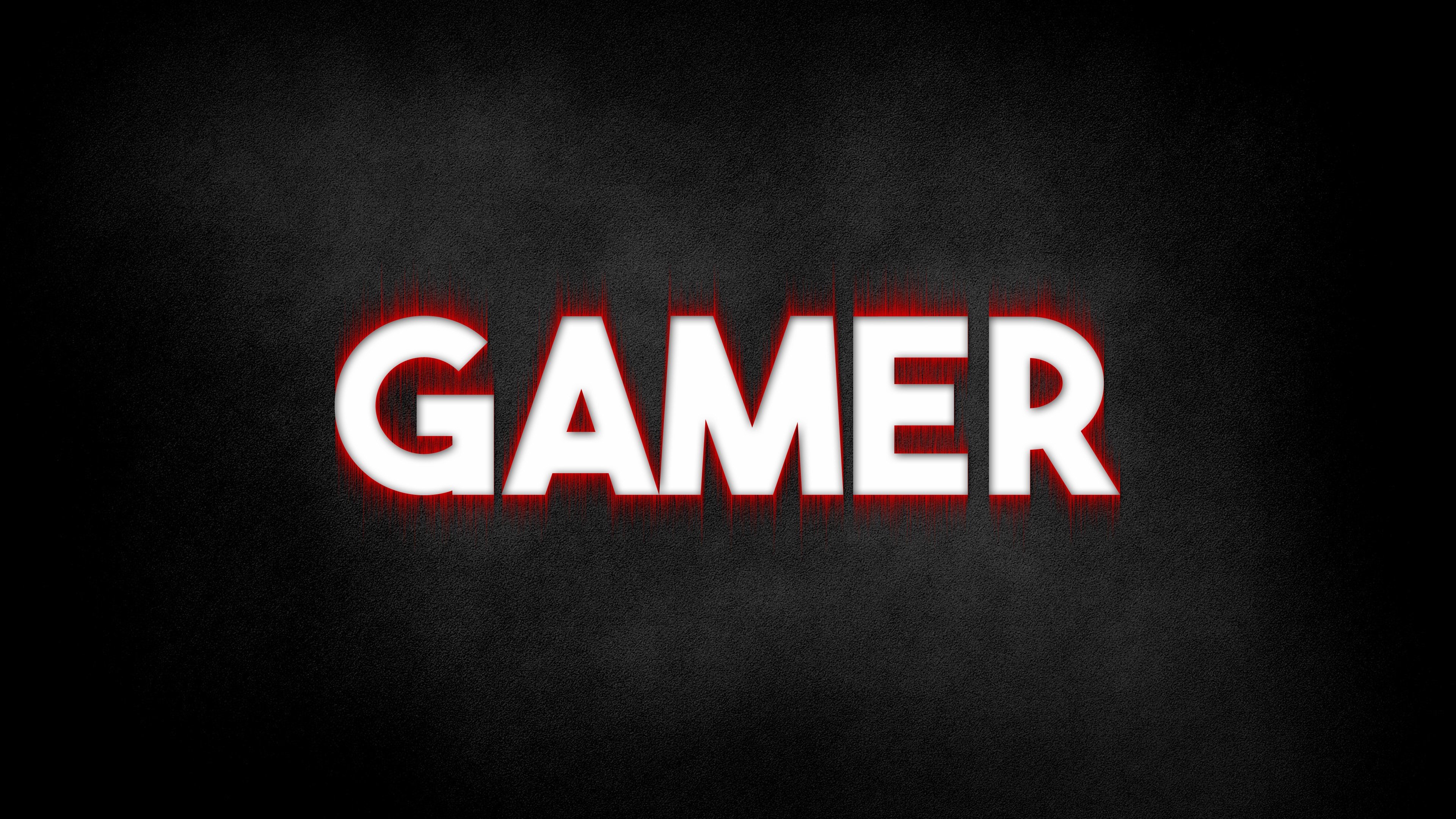 GAMER text with red glow HD Wallpaper