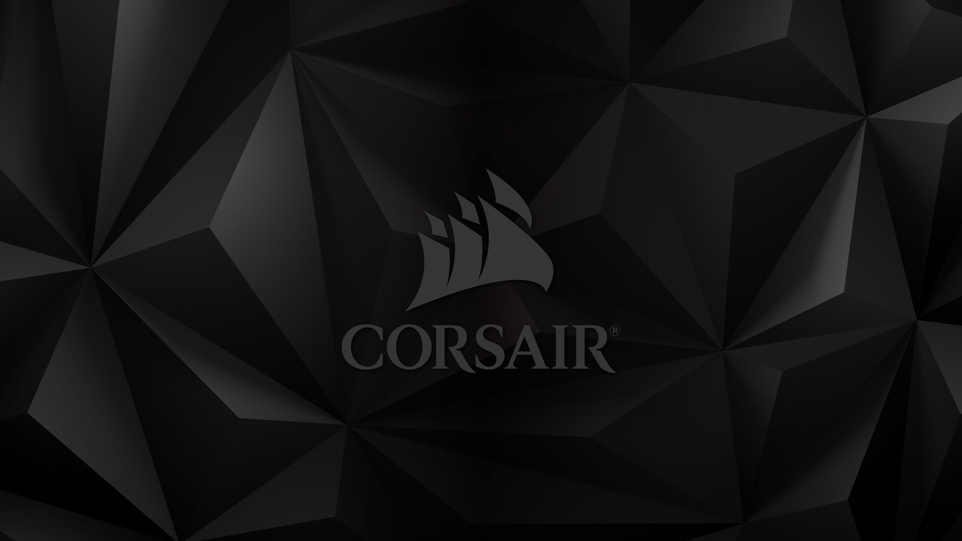 Corsair logo on a black geometric background HD Wallpaper