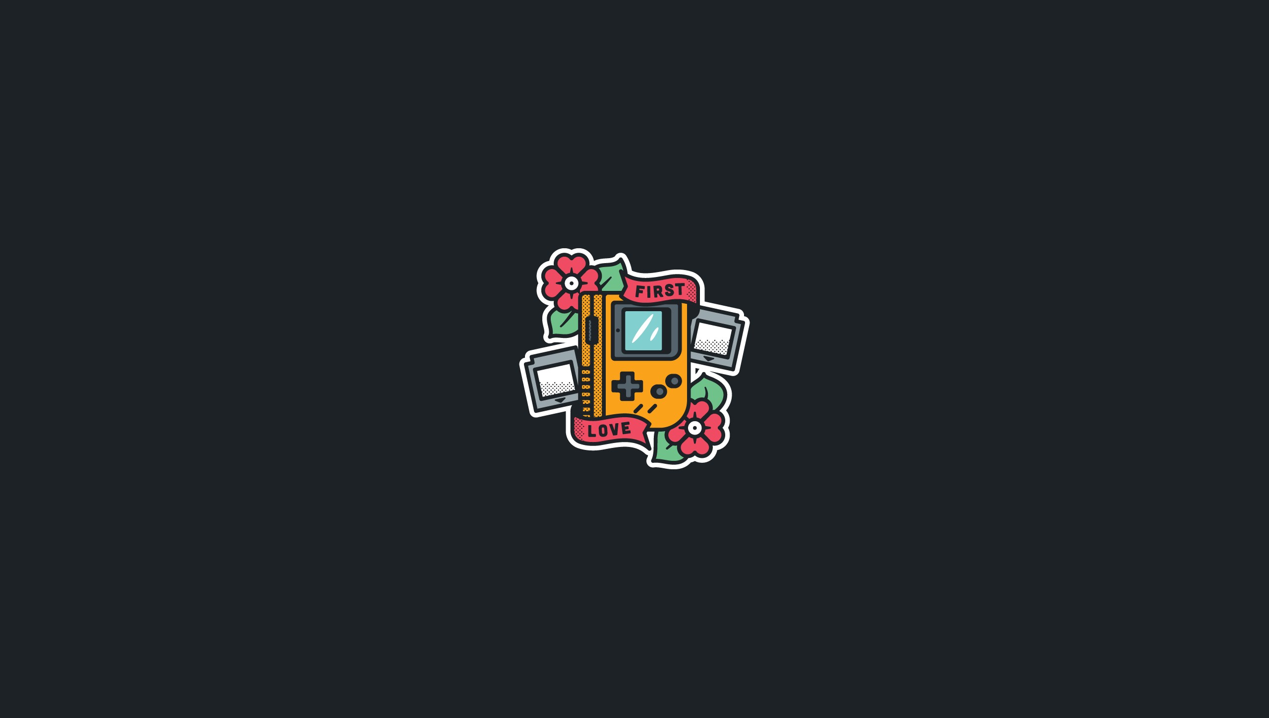 Nintendo Game Boy with flowers and game cartridges HD Wallpaper