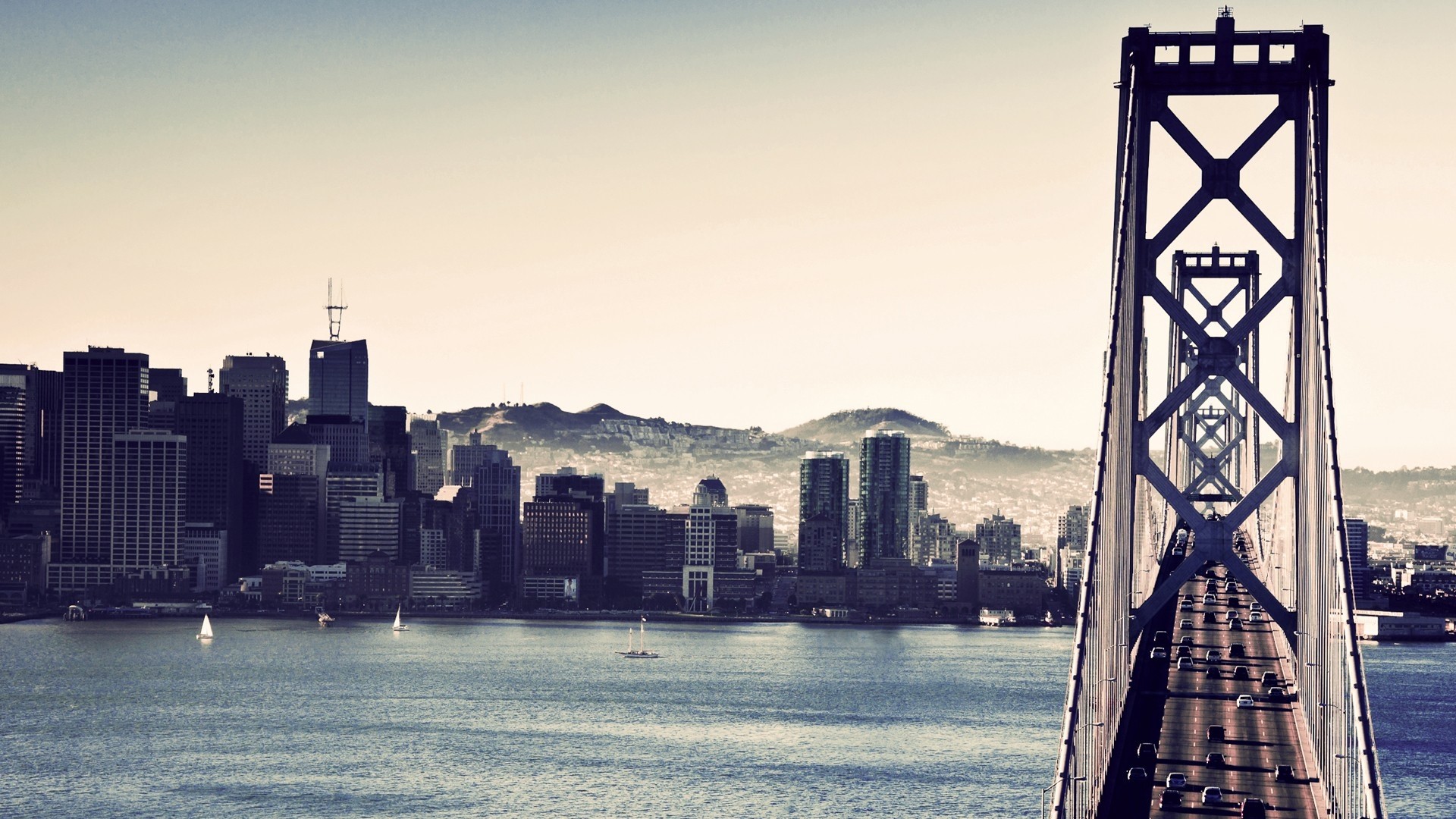 San Francisco Bay Bridge and Skyline HD Wallpaper