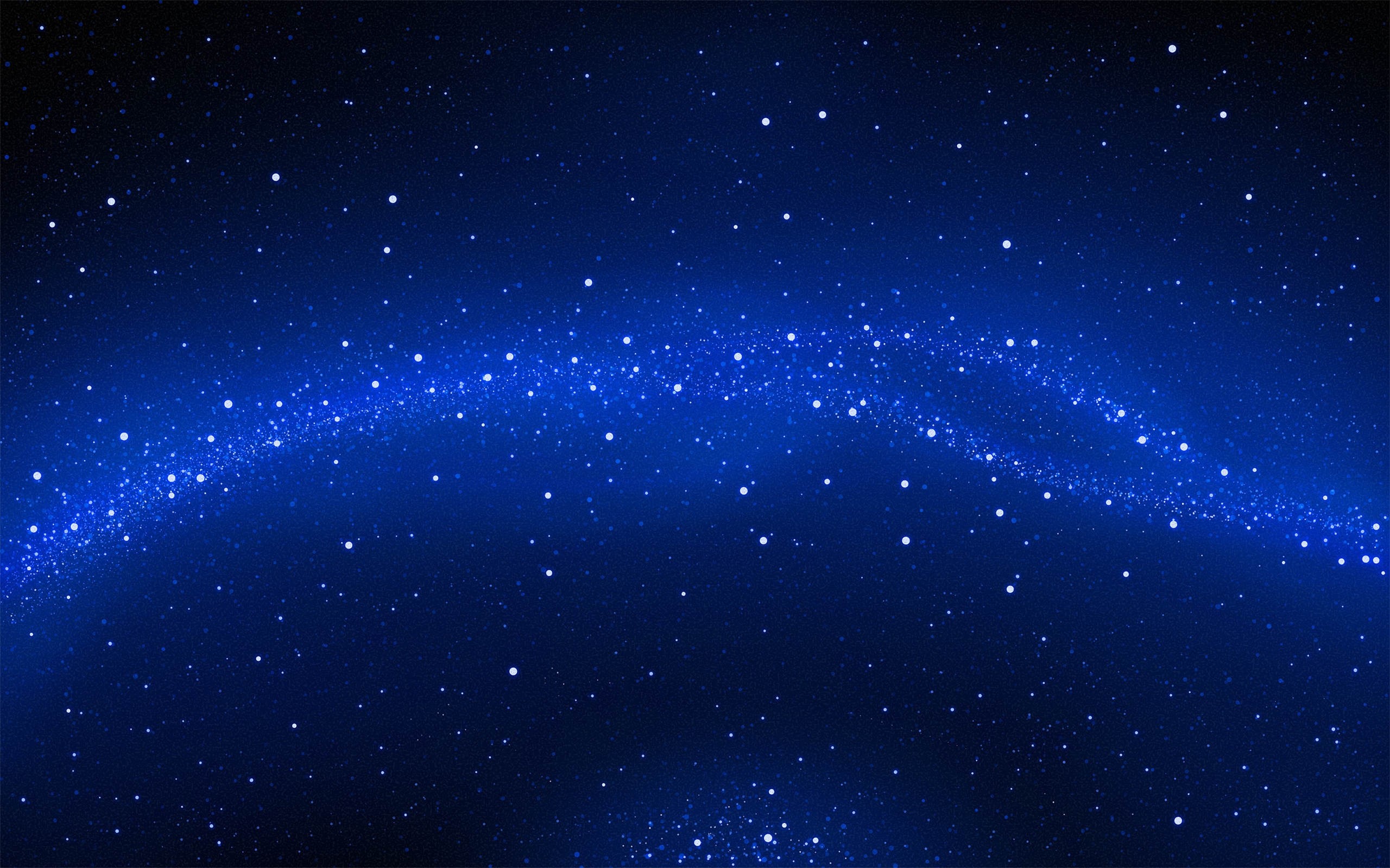 Blue starry sky with a glowing nebula HD Wallpaper