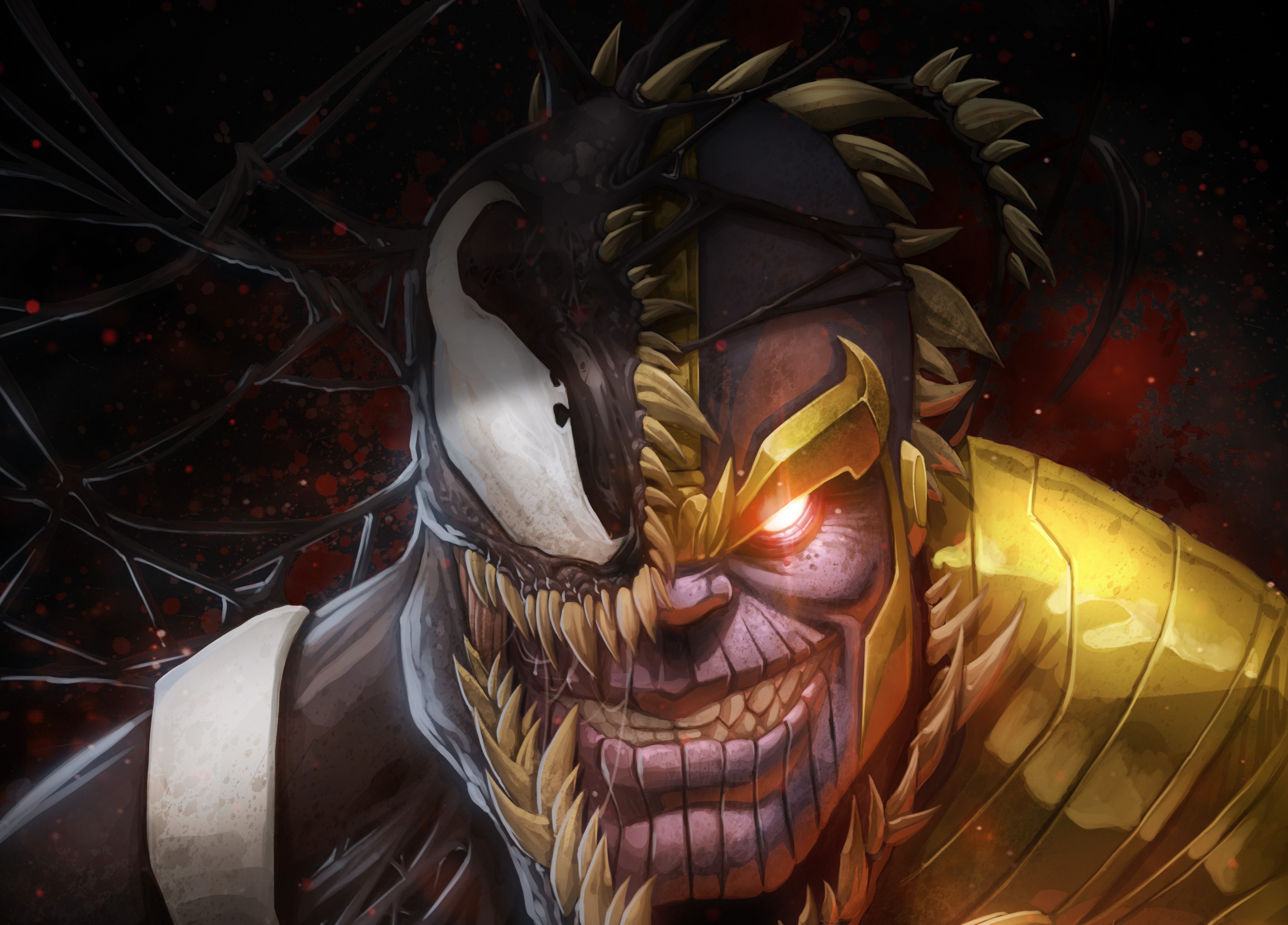 Venom and Thanos mashup 4K HD Wallpaper