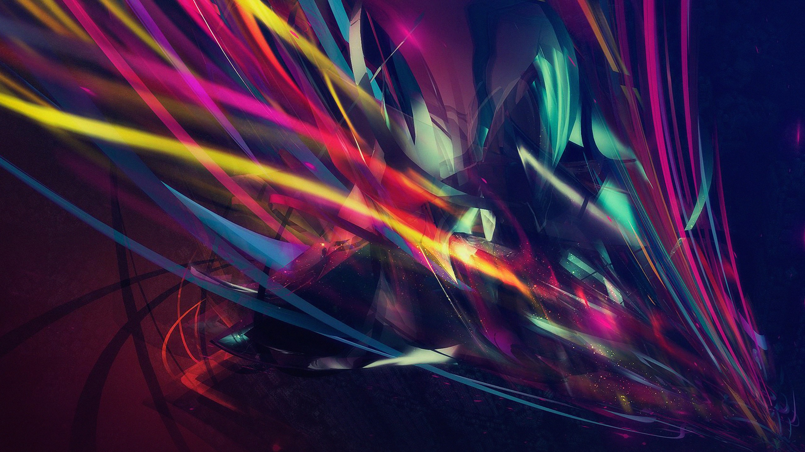 Abstract digital art with colorful streaks HD Wallpaper