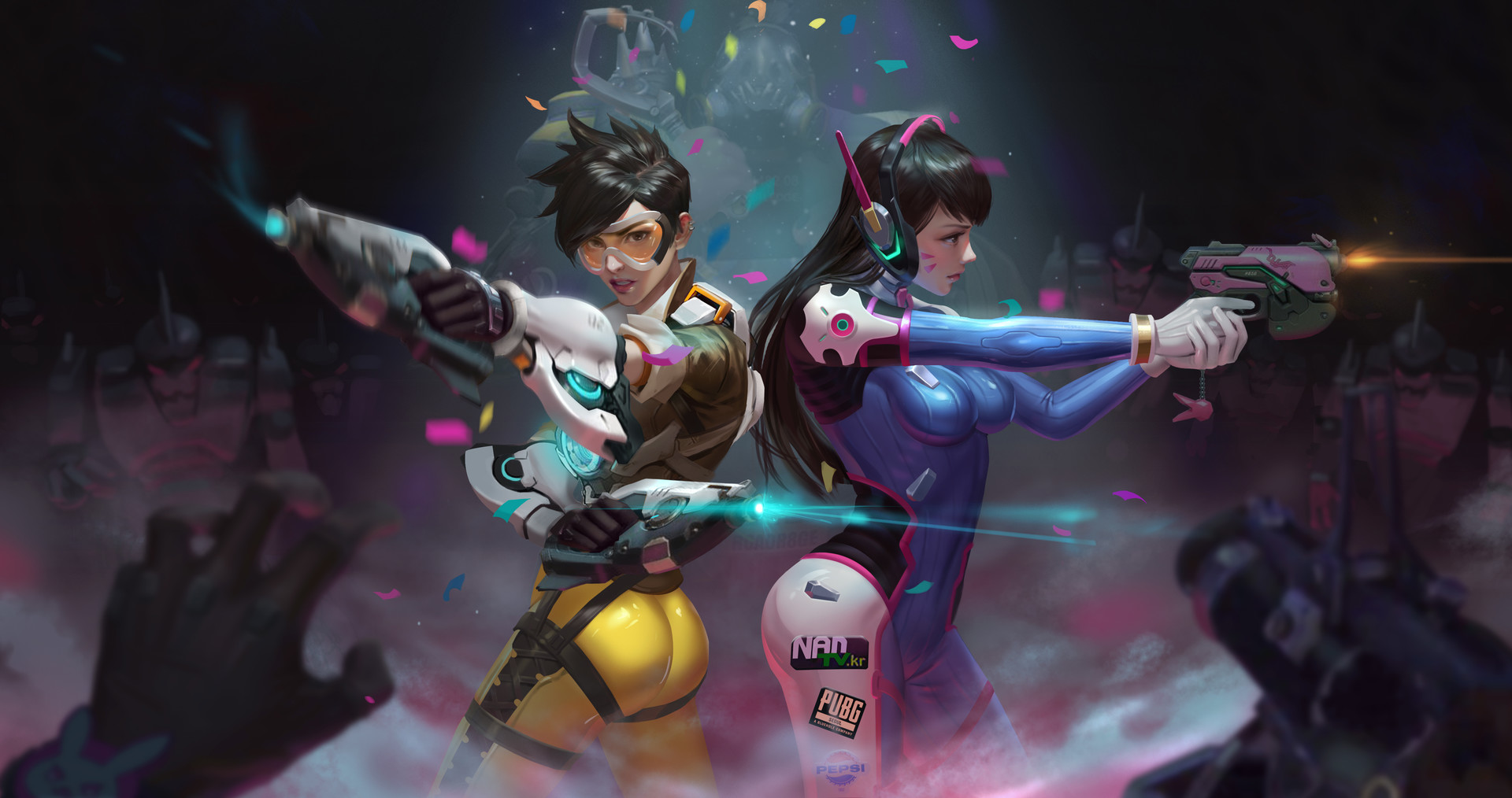 Tracer and D.Va from Overwatch HD Wallpaper