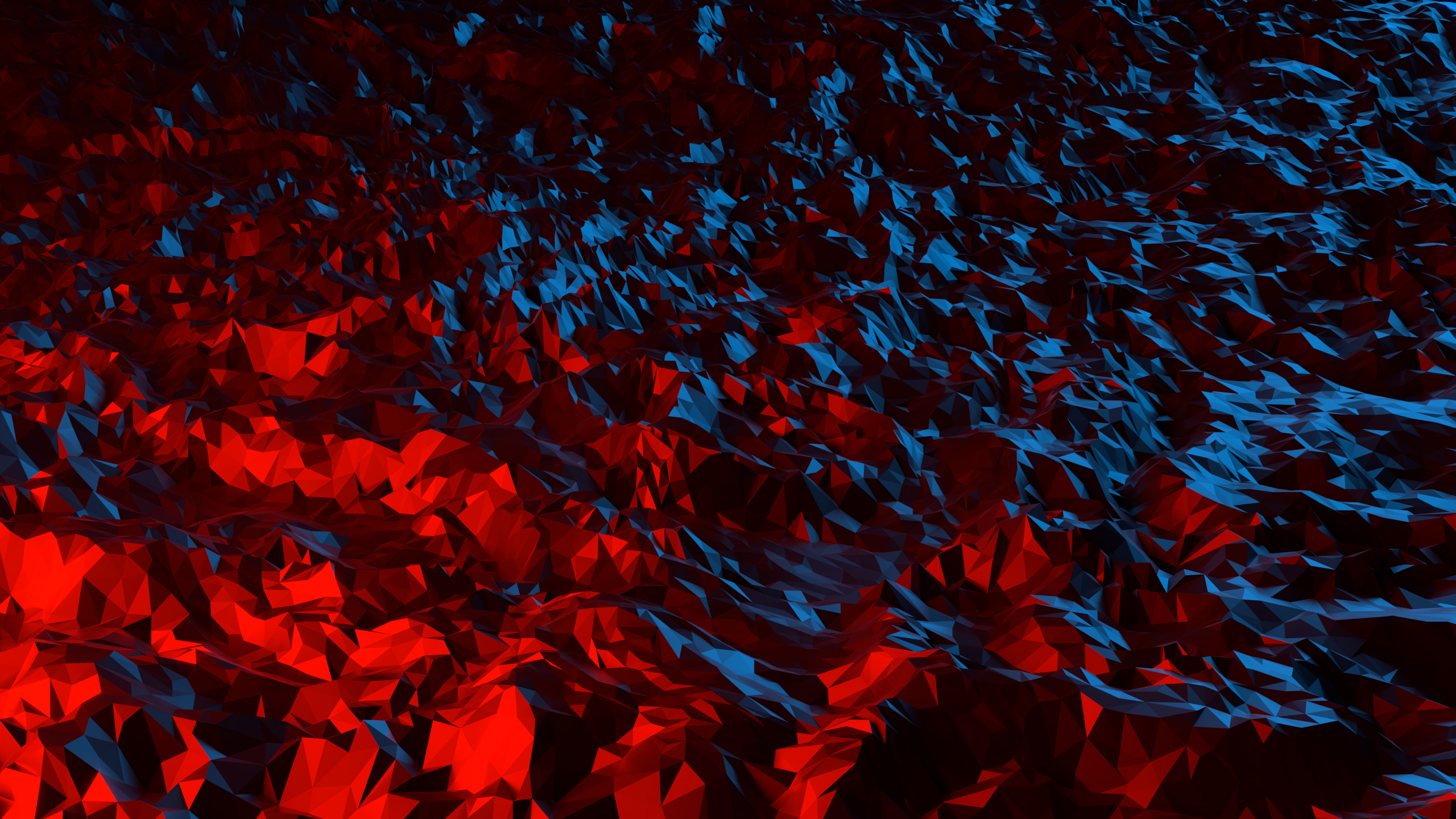 Abstract low poly red and blue digital art HD Wallpaper