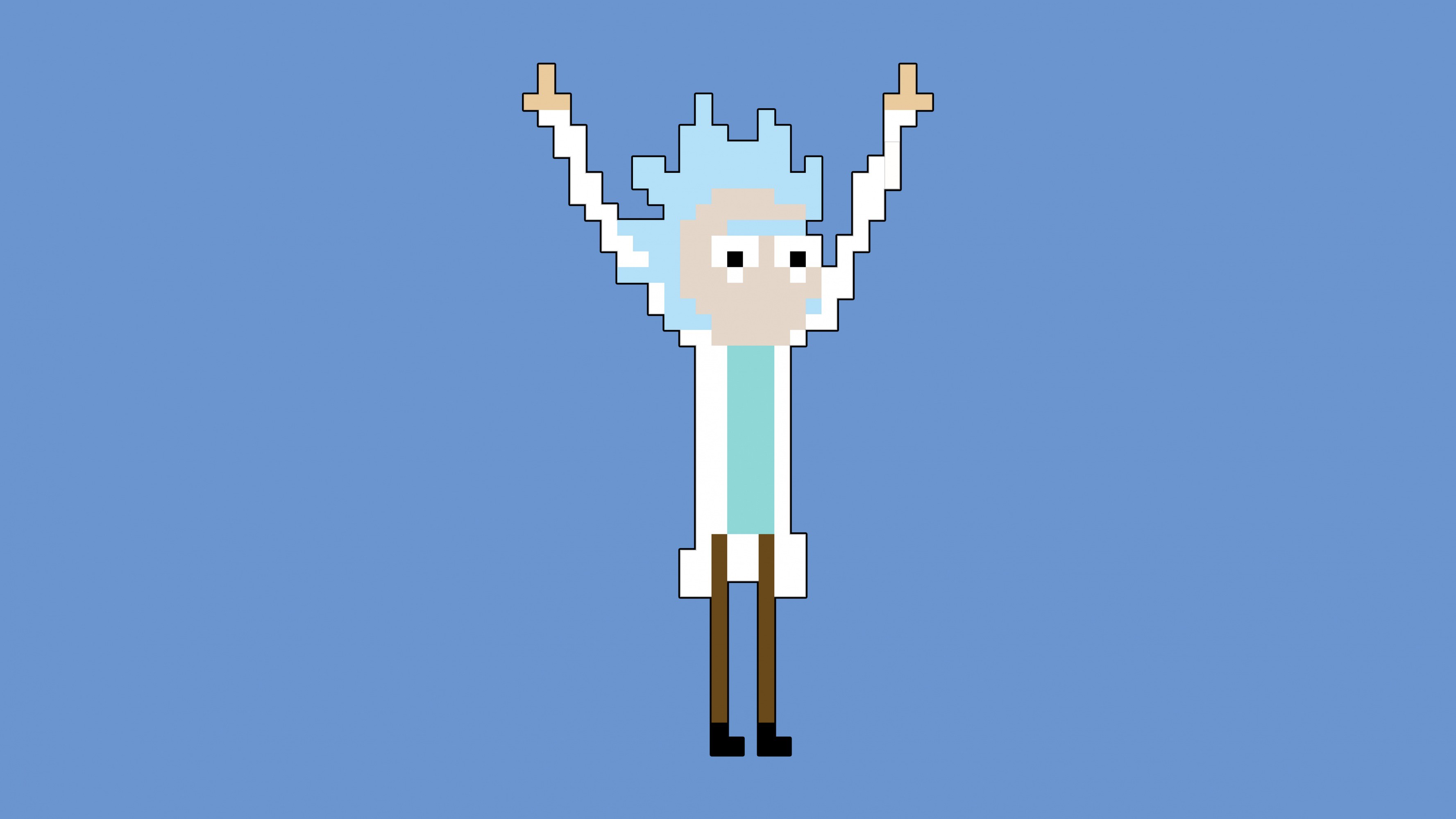Rick from Rick and Morty 8-bit artwork HD Wallpaper