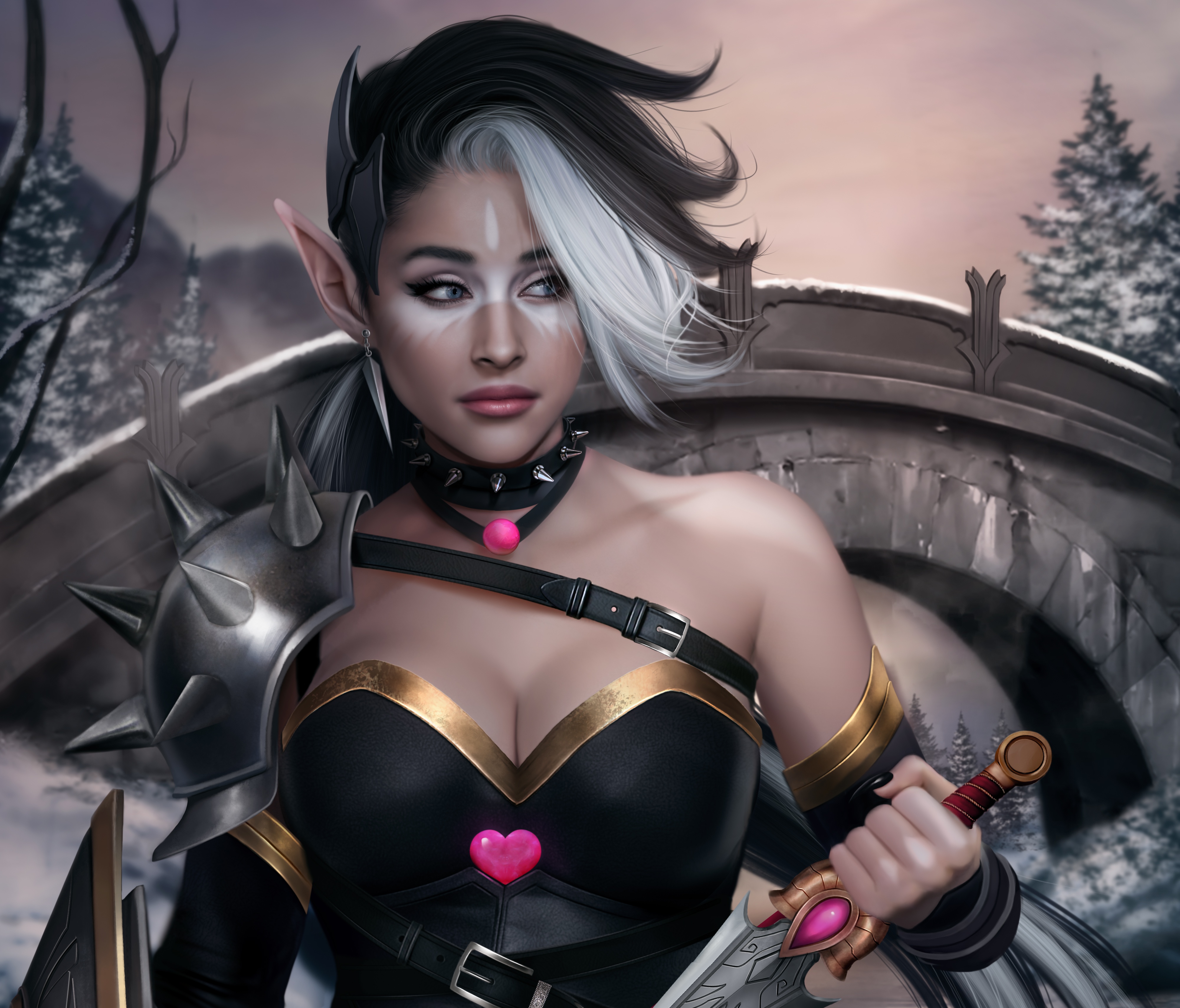 4K Fantasy Elf Warrior Woman Artwork HD Wallpaper