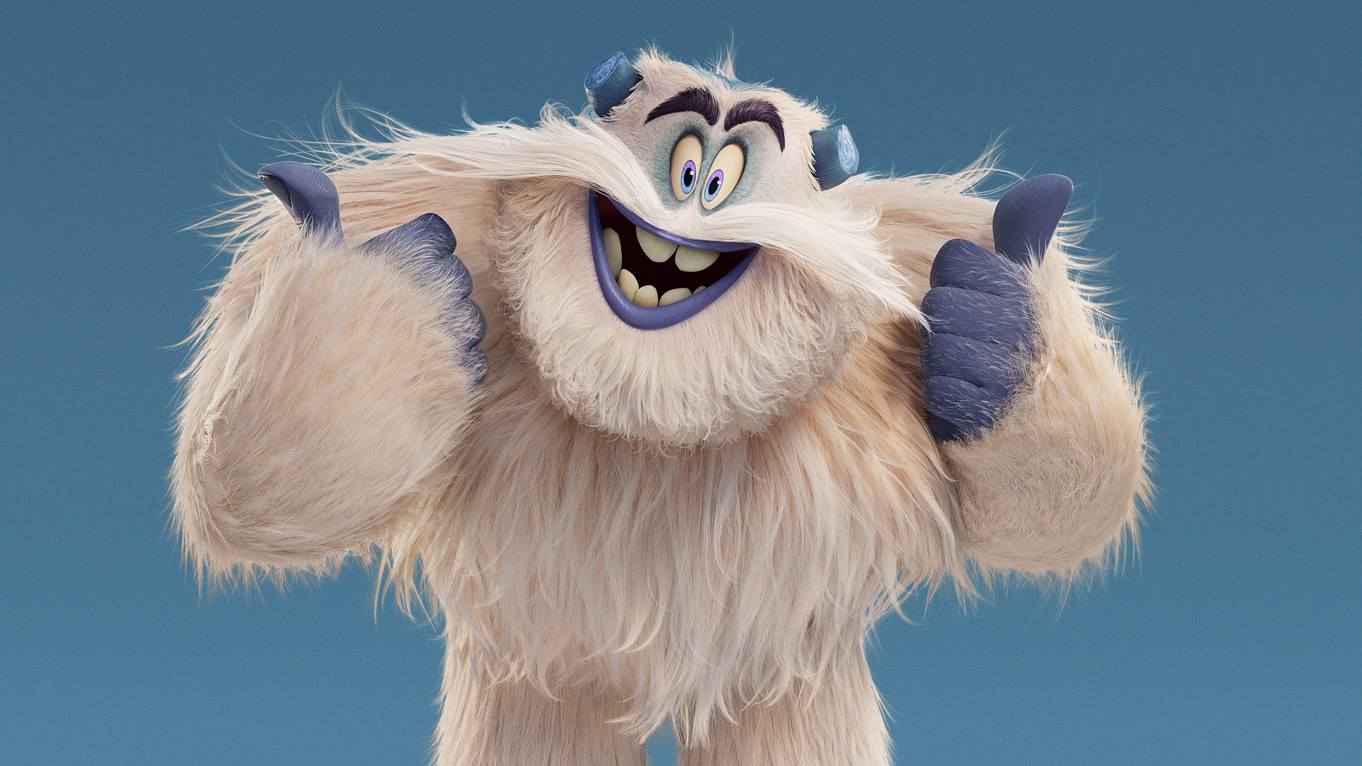 Yeti from Smallfoot giving thumbs up HD Wallpaper