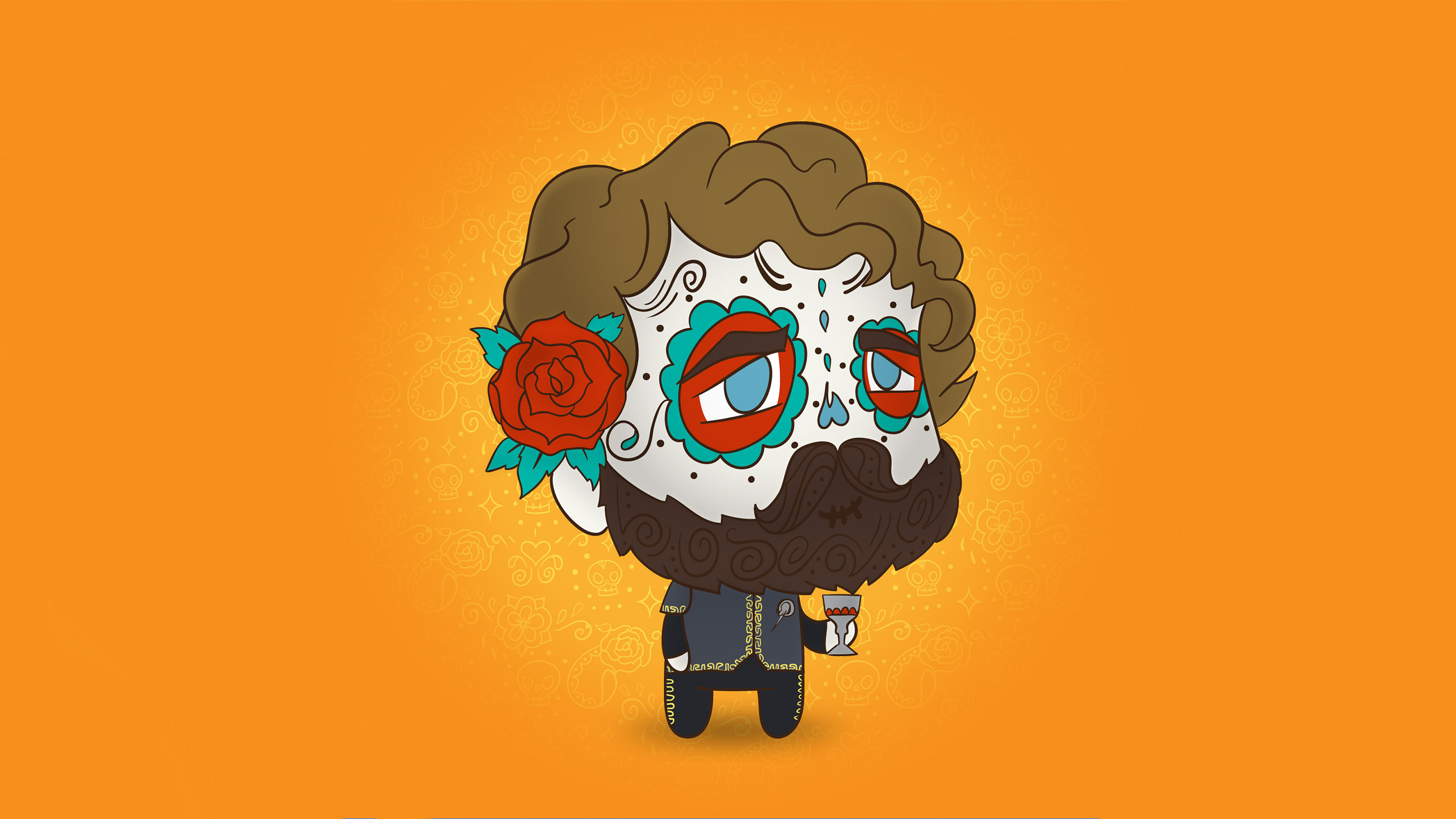 Tyrion Lannister from Game of Thrones sugar skull art HD Wallpaper