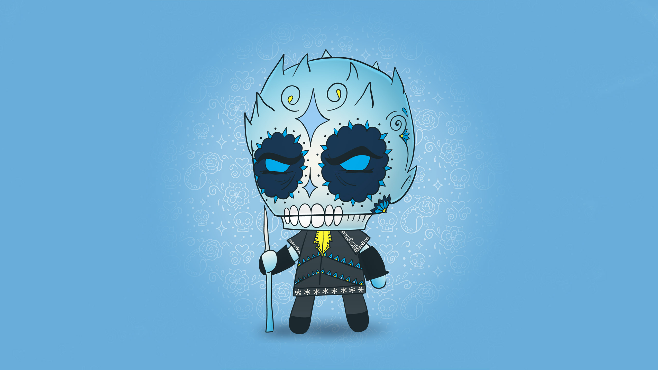 White Walker from Game of Thrones in Sugar Skull Style HD Wallpaper