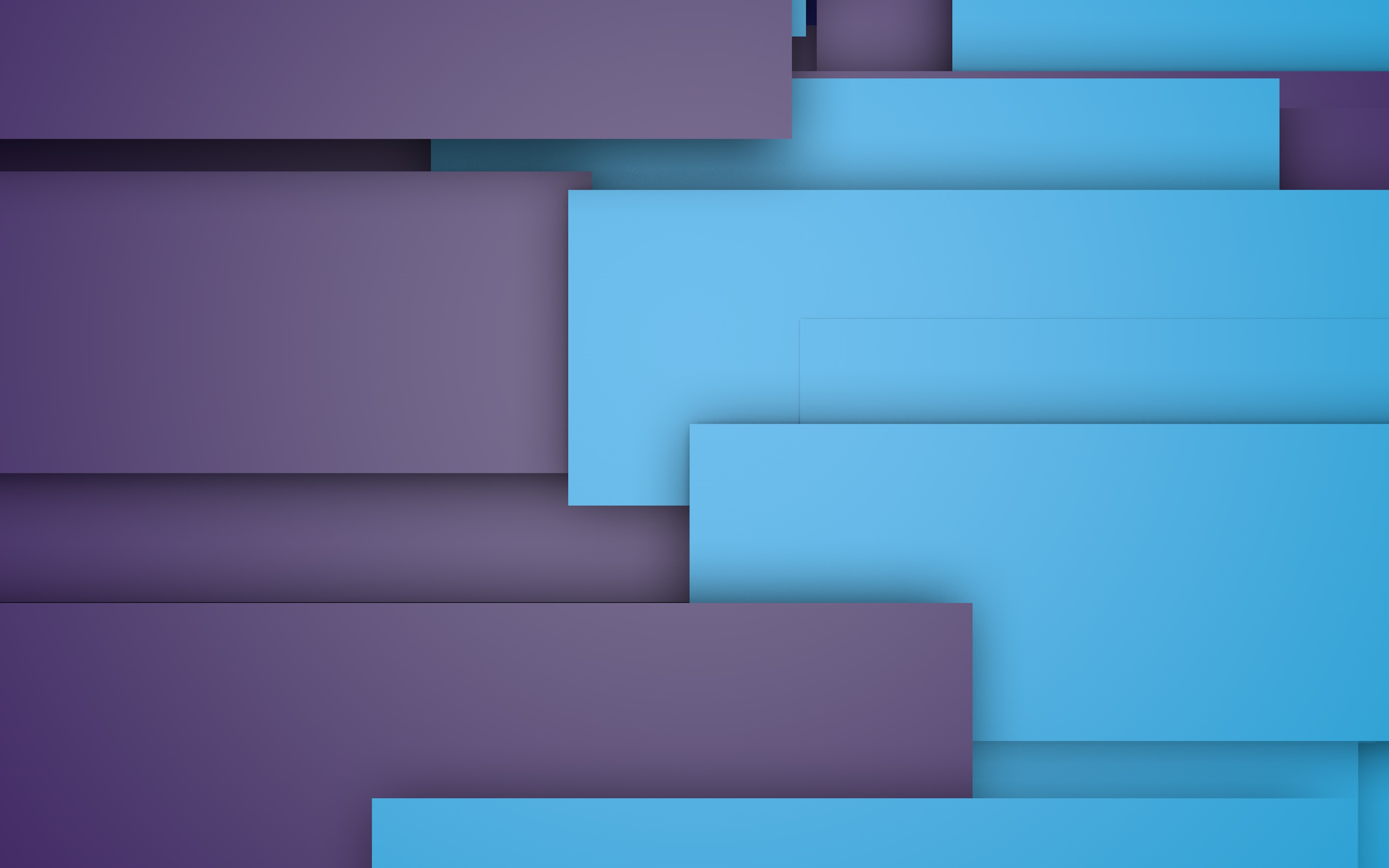 Abstract Material Design with Purple and Blue Rectangles HD Wallpaper