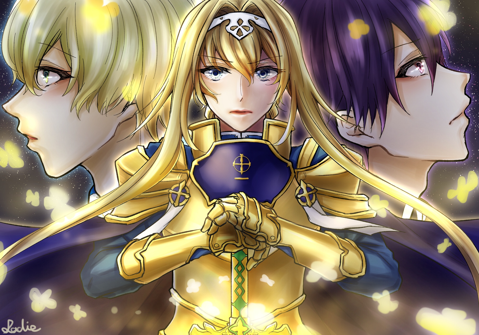 Alice Zuberg, Eugeo, and Kirito from Sword Art Online HD Wallpaper