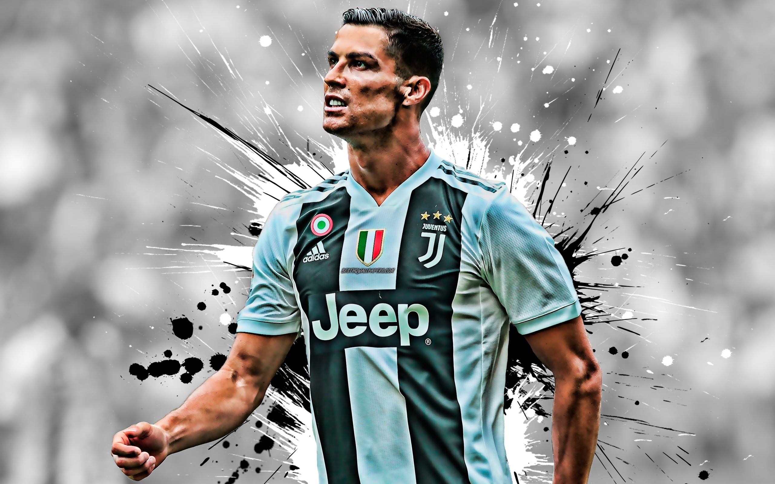 Cristiano Ronaldo in Juventus FC Jersey HD Wallpaper