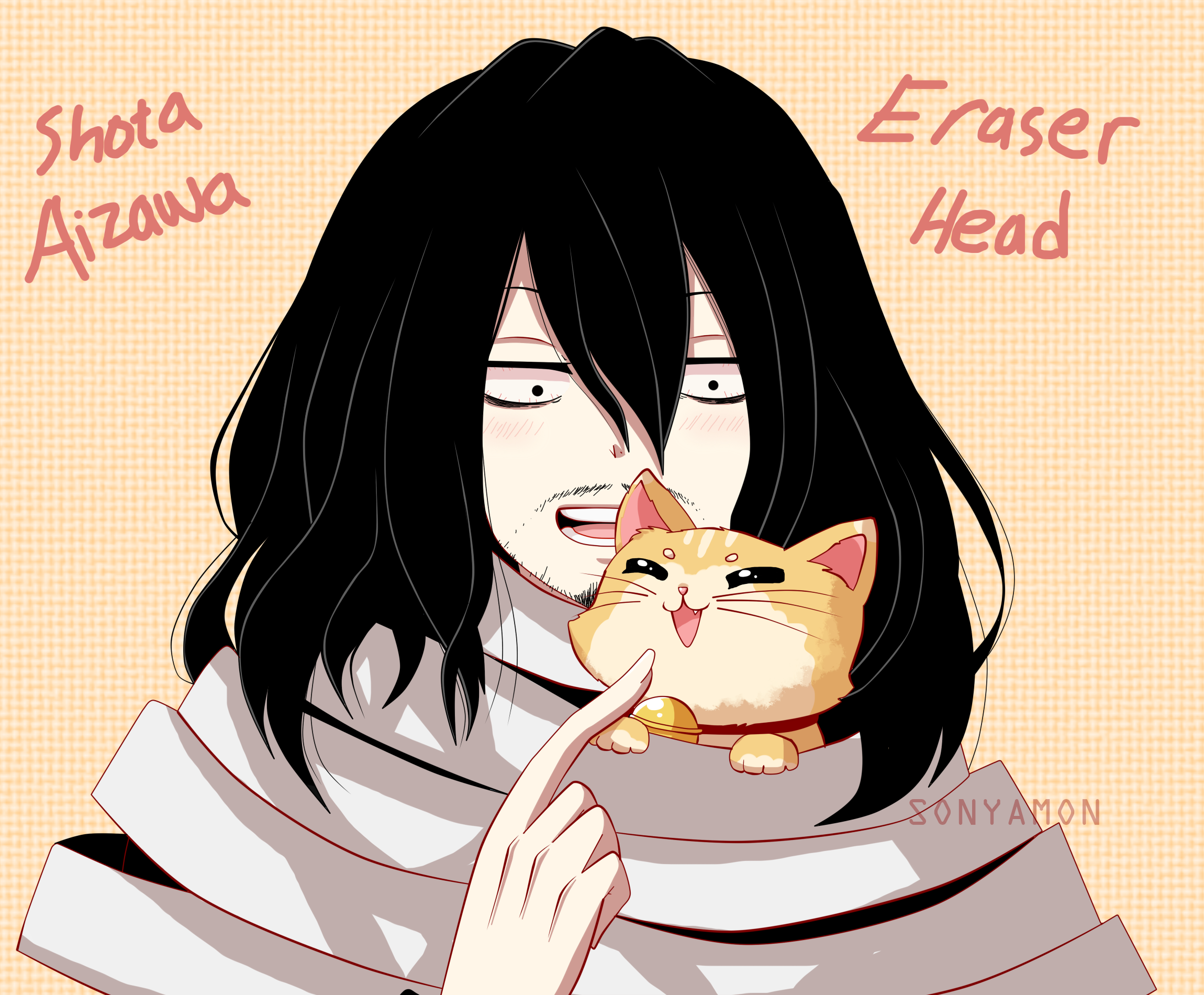 Shota Aizawa and a cat HD Wallpaper