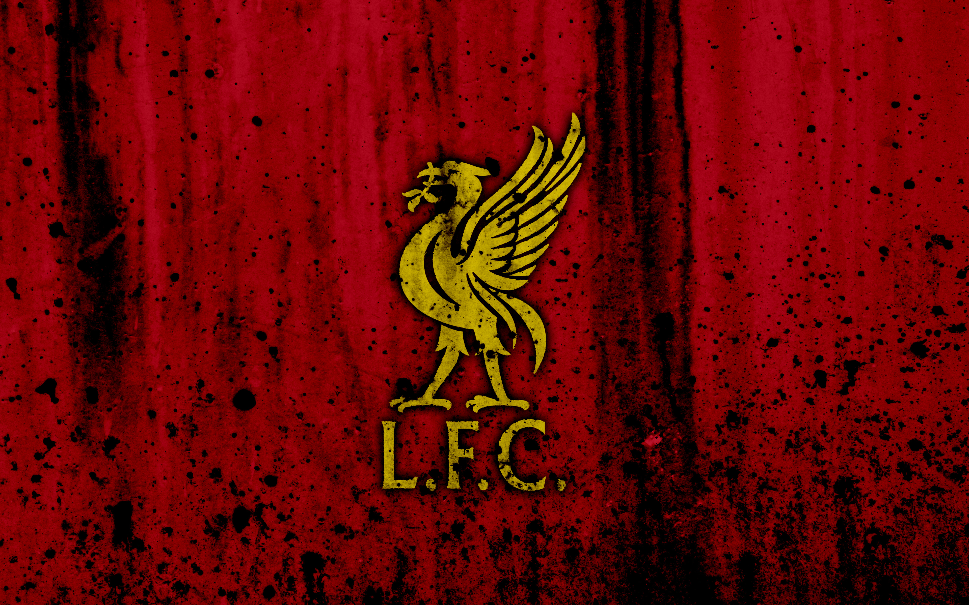 Liverpool F.C. Logo on Red Grunge Background HD Wallpaper