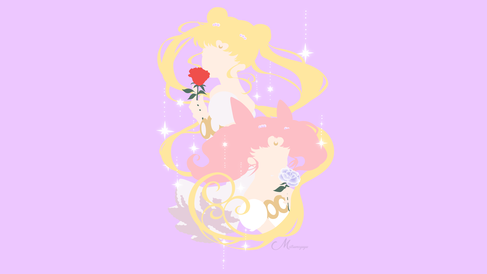 Usagi Tsukino and Chibiusa Tsukino from Sailor Moon HD Wallpaper
