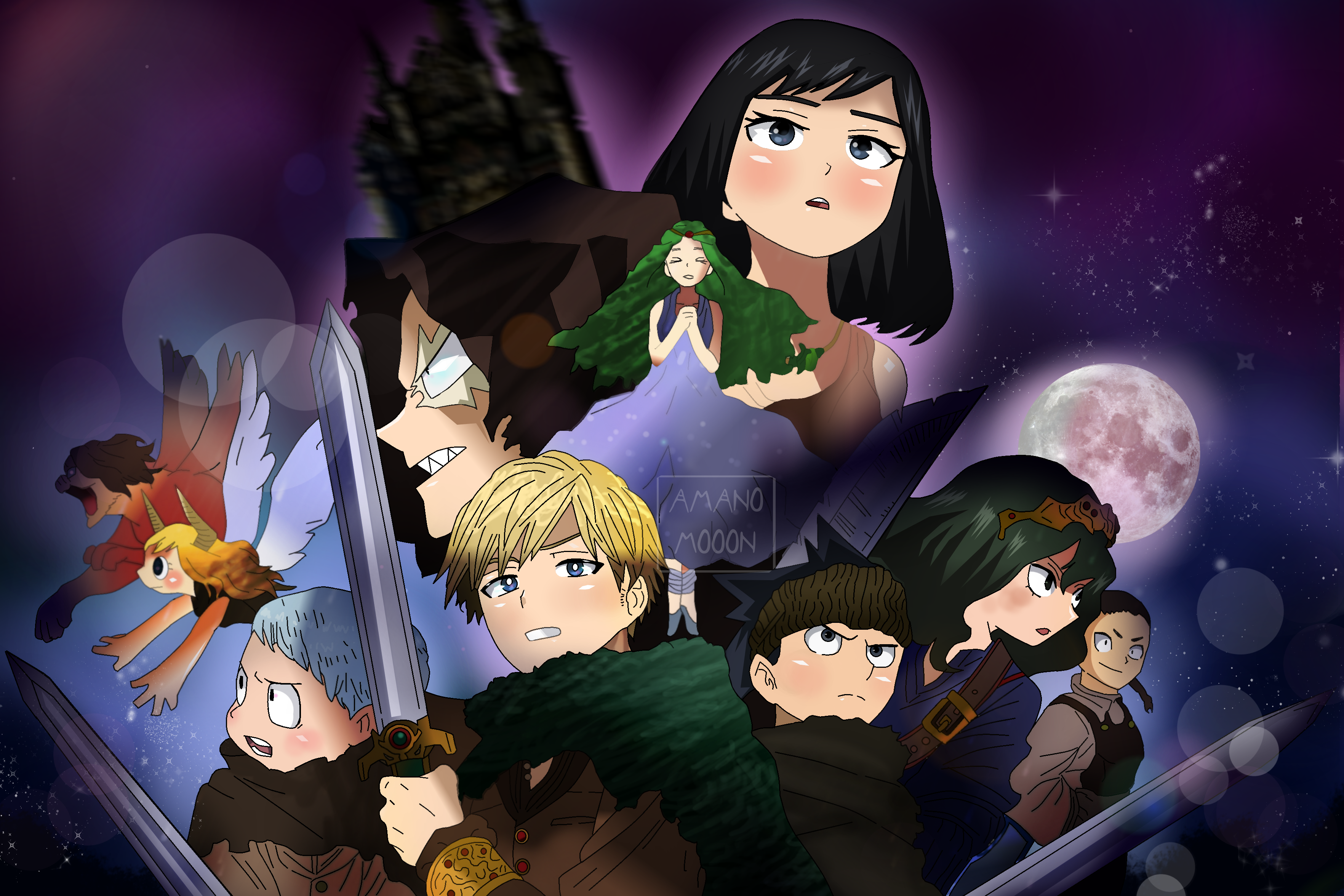 My Hero Academia Characters in Fantasy Setting HD Wallpaper