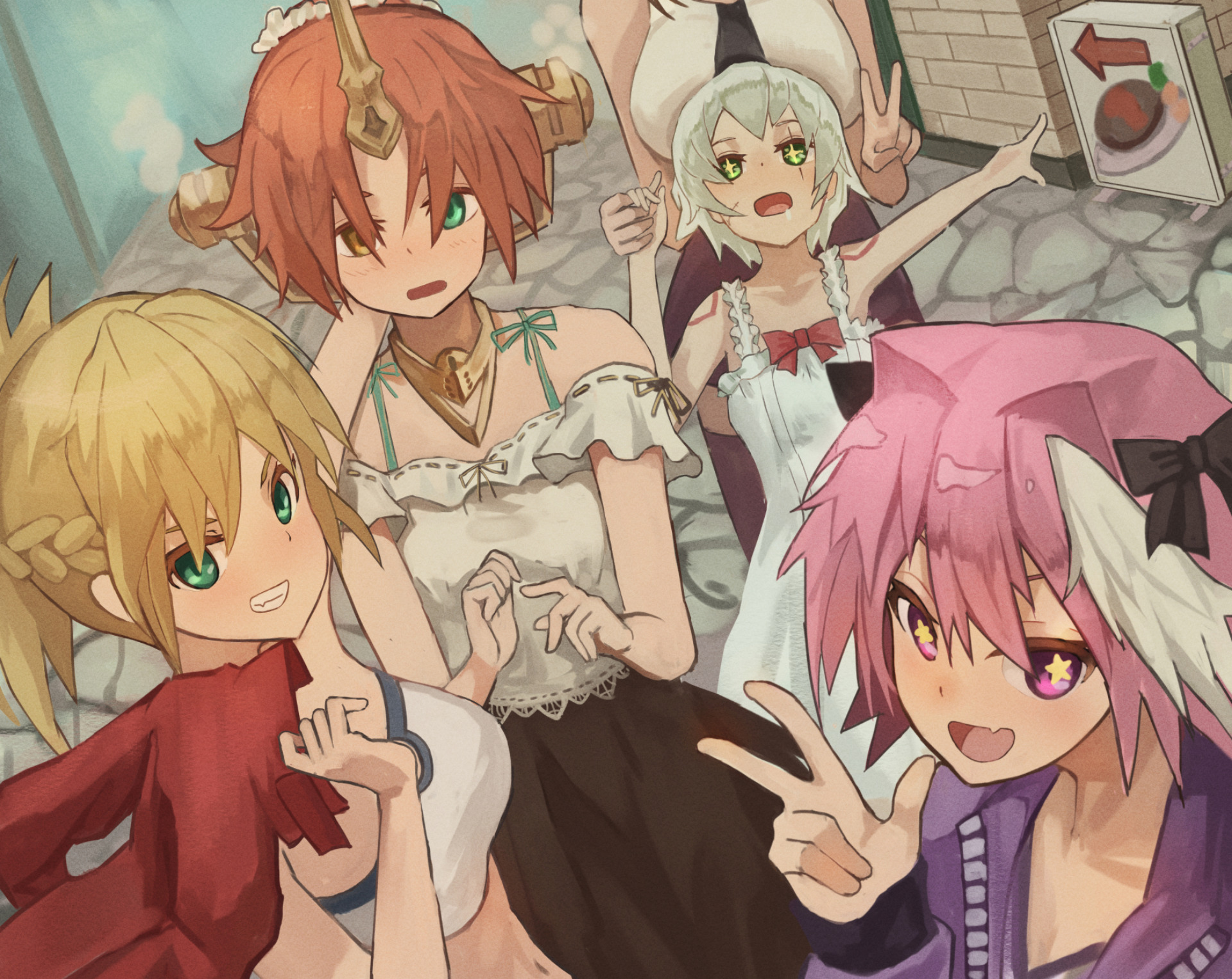Mordred, Astolfo, Frankenstein, and Jeanne d'Arc from Fate Series HD Wallpaper