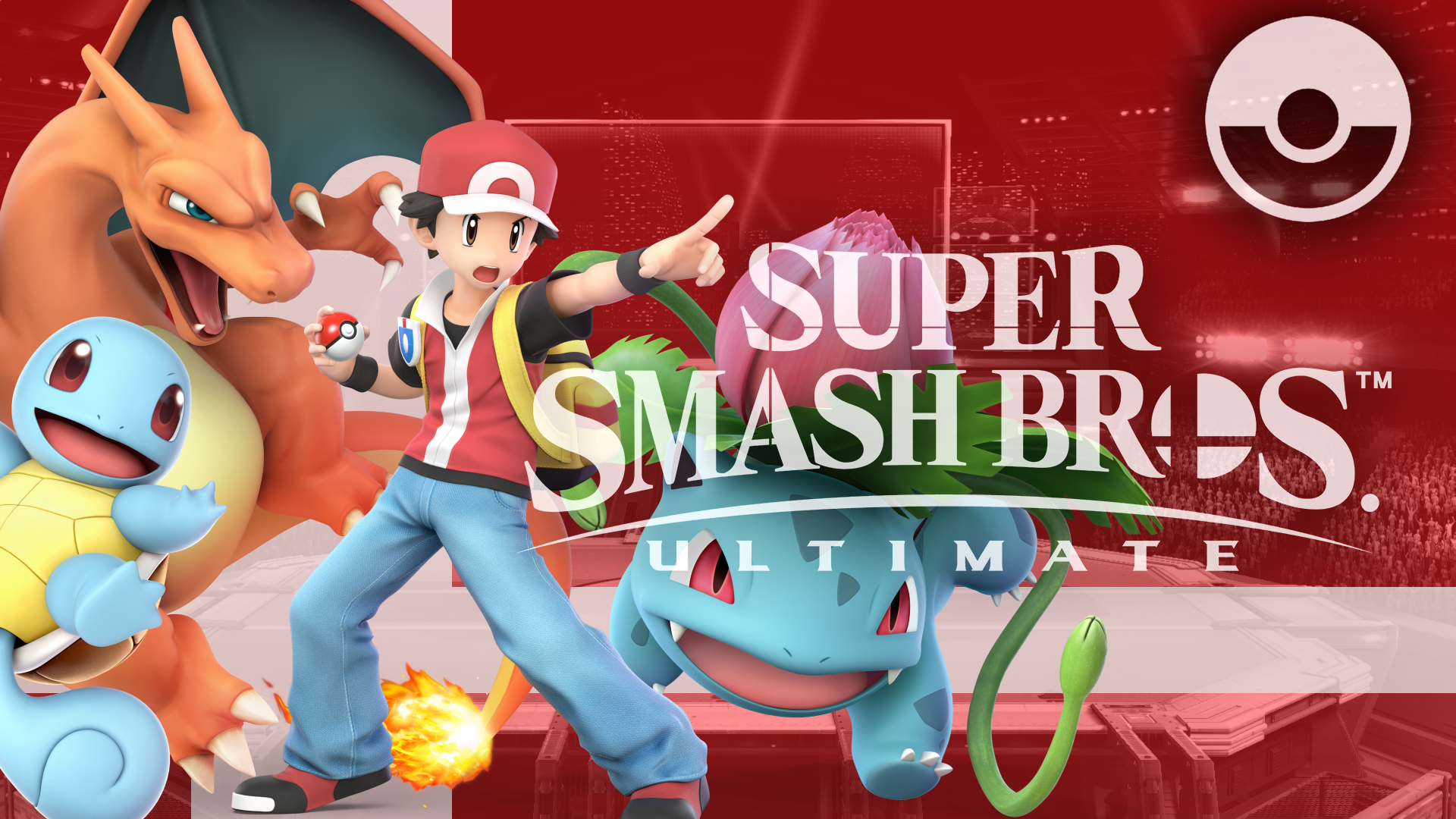 Pokémon Trainer, Squirtle, Charizard, and Ivysaur from Super Smash Bros. Ultimate HD Wallpaper