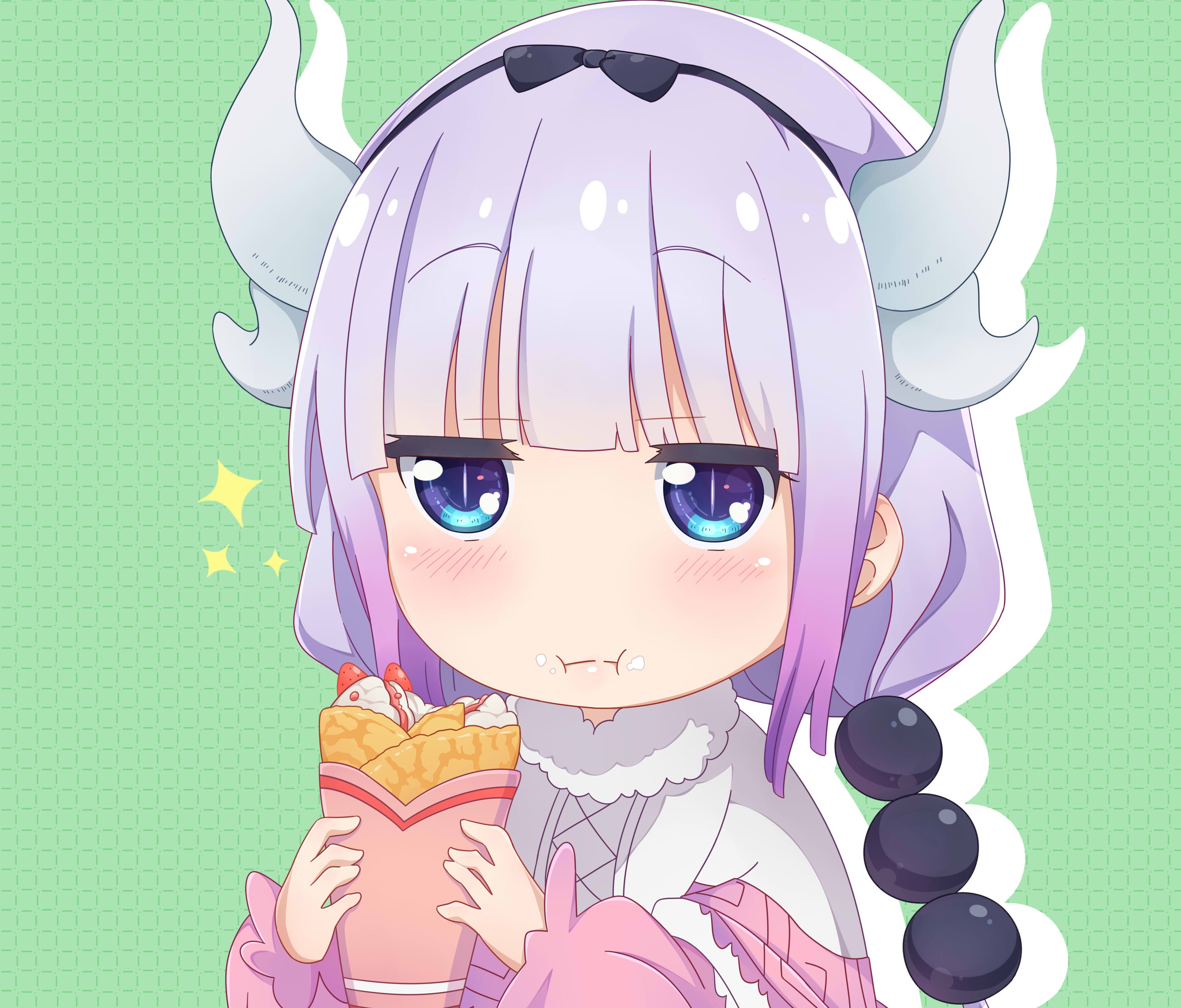 Kanna Kamui Eating Crepe Cute Anime Girl HD Wallpaper