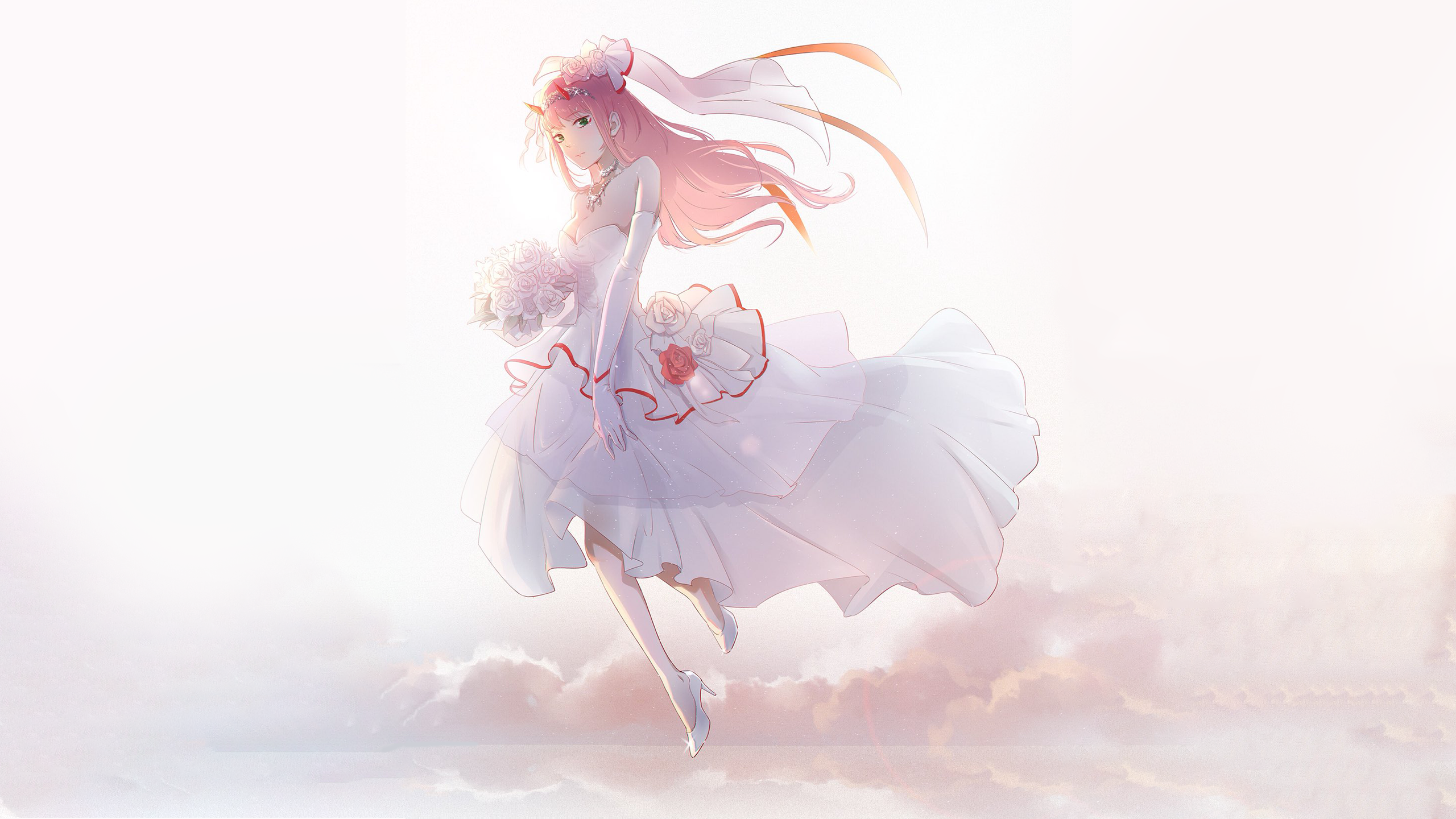 Zero Two in a Wedding Dress HD Wallpaper