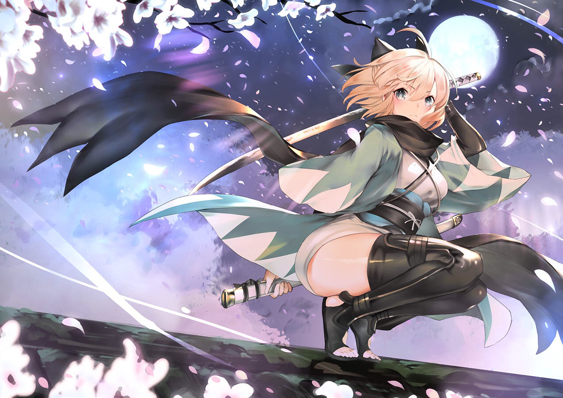 Okita Souji from Sakura Saber HD Wallpaper