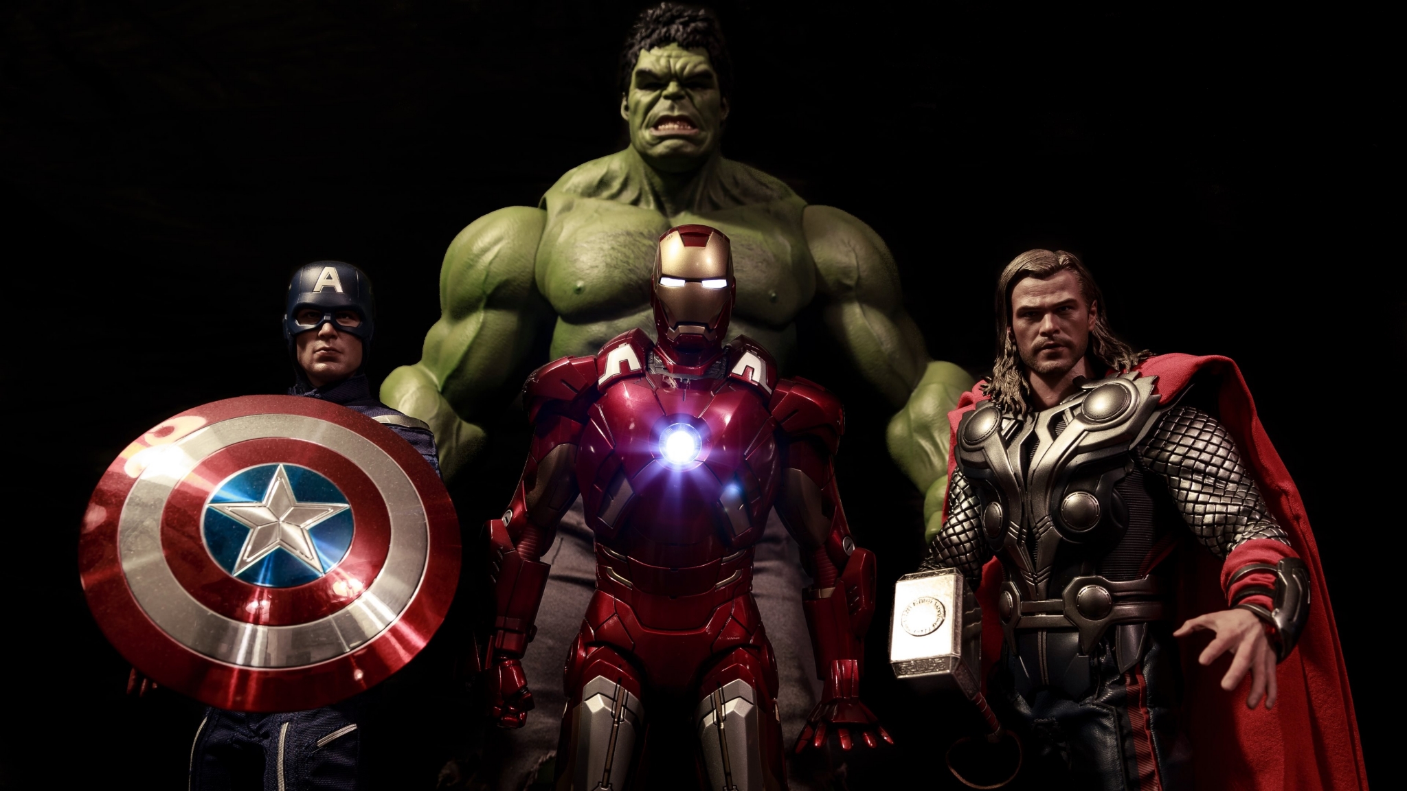 Avengers: Captain America, Iron Man, Hulk, and Thor HD Wallpaper