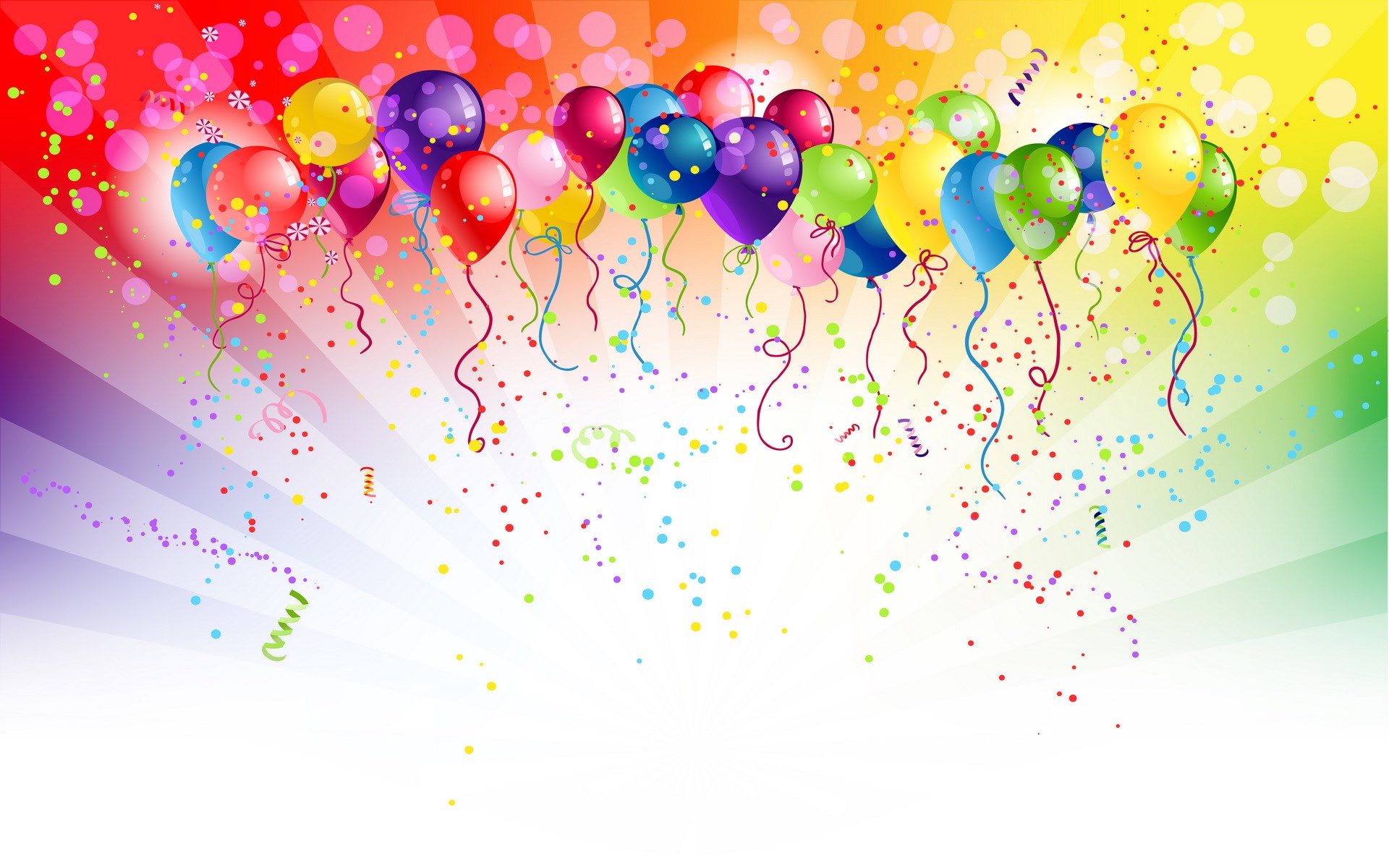 Happy Birthday Balloons and Confetti HD Wallpaper